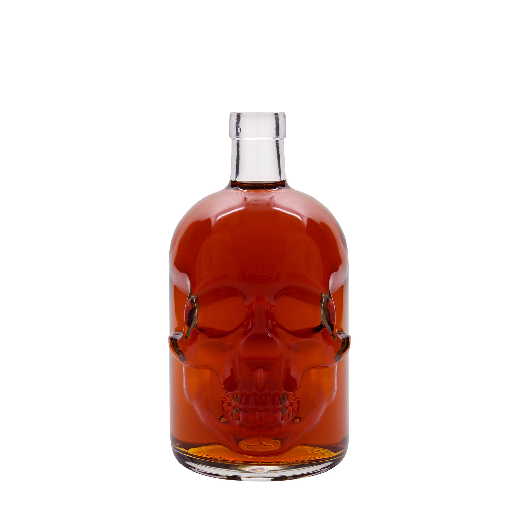700 ml Glasflasche 'Totenkopf', Mündung: Kork 700 ml Glasflasche 'Totenkopf', Mündung: Kork