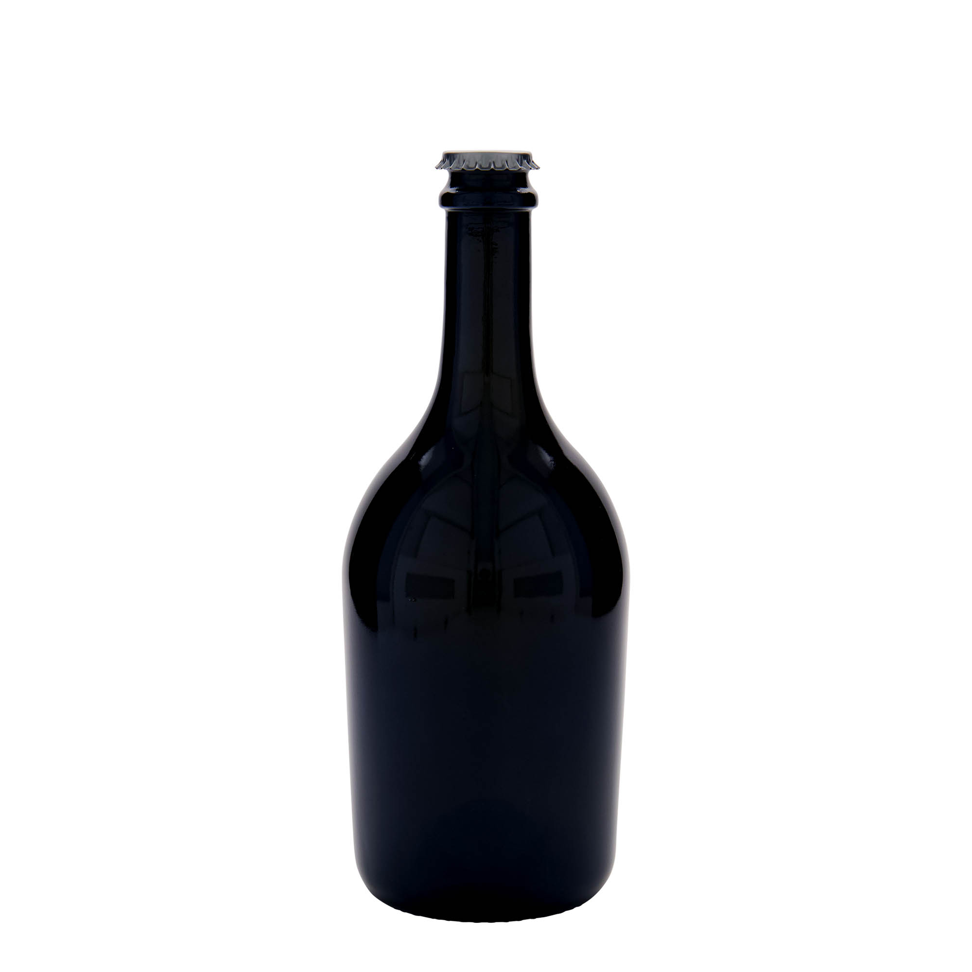 750 ml Bier-/Sektflasche „Butterfly“, Glas, antikgrün, Mündung: Kronkorken