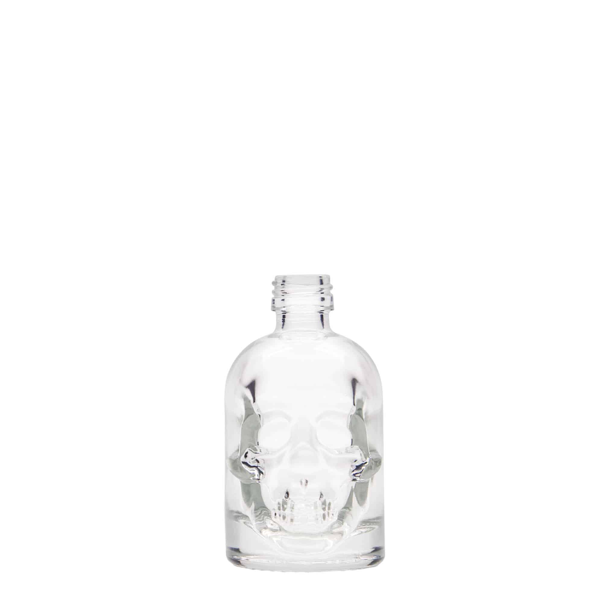 50 ml Glasflasche „Totenkopf“, Mündung: PP 18