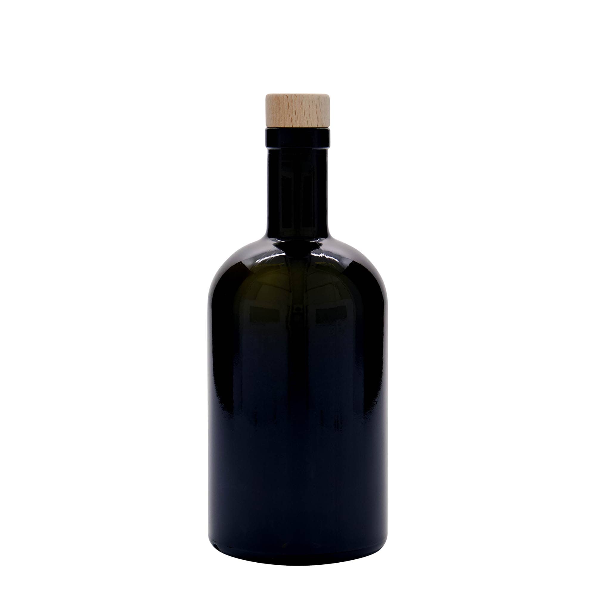 500 ml Glasflasche „Farmacia“, antikgrün, Mündung: Kork