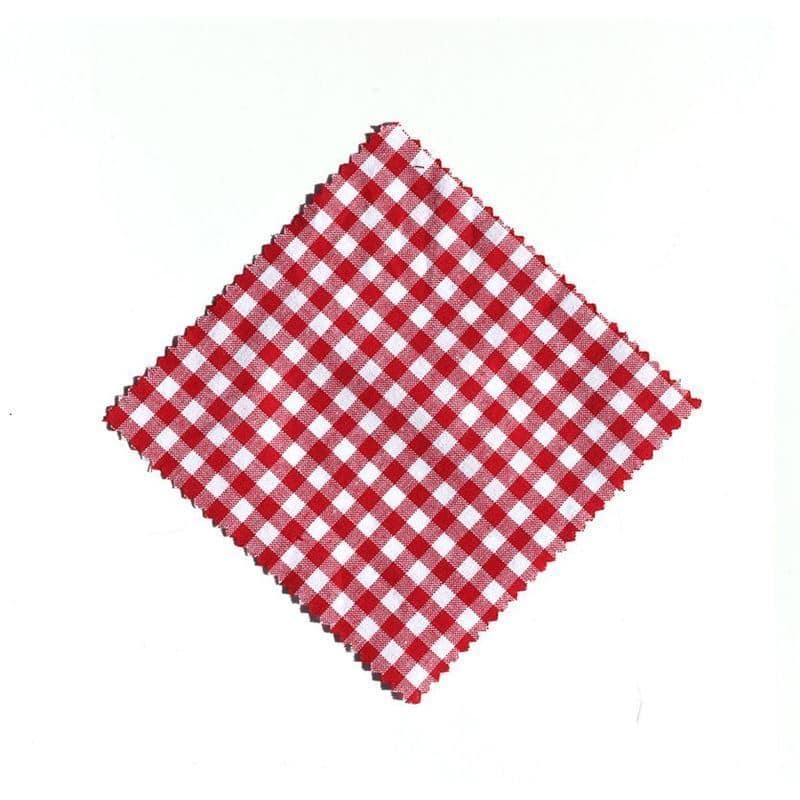 Stoffdeckchen kariert 12x12, quadratisch, Textil, rot, Mündung: TO38-TO53