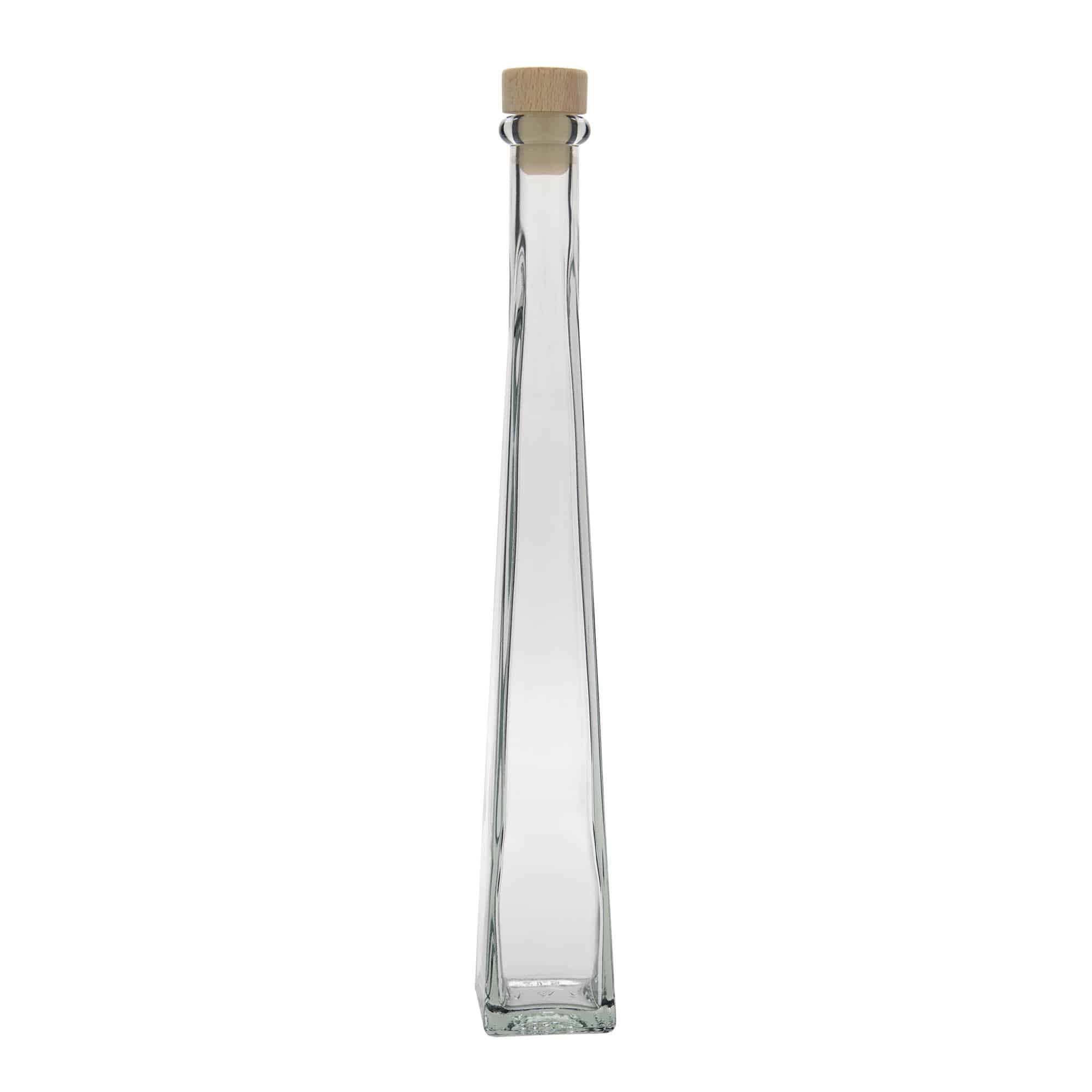 200 ml Glasflasche 'Dama Quadrato', quadratisch, Mündung: Kork