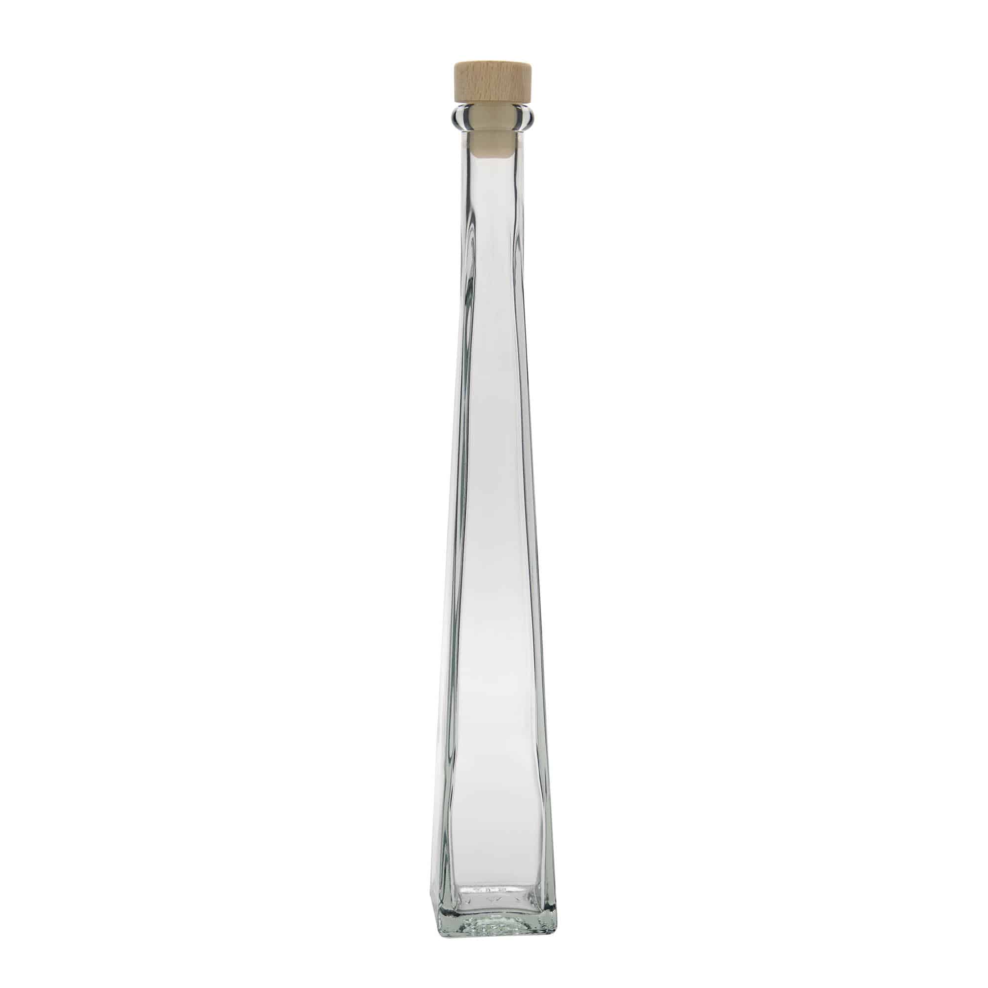 200 ml Glasflasche „Dama Quadrato“, quadratisch, Mündung: Kork