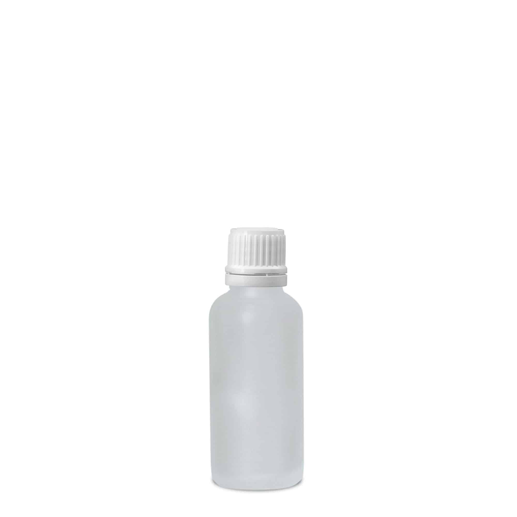 30 ml Medizinflasche, Glas, geeist, Mündung: DIN 18