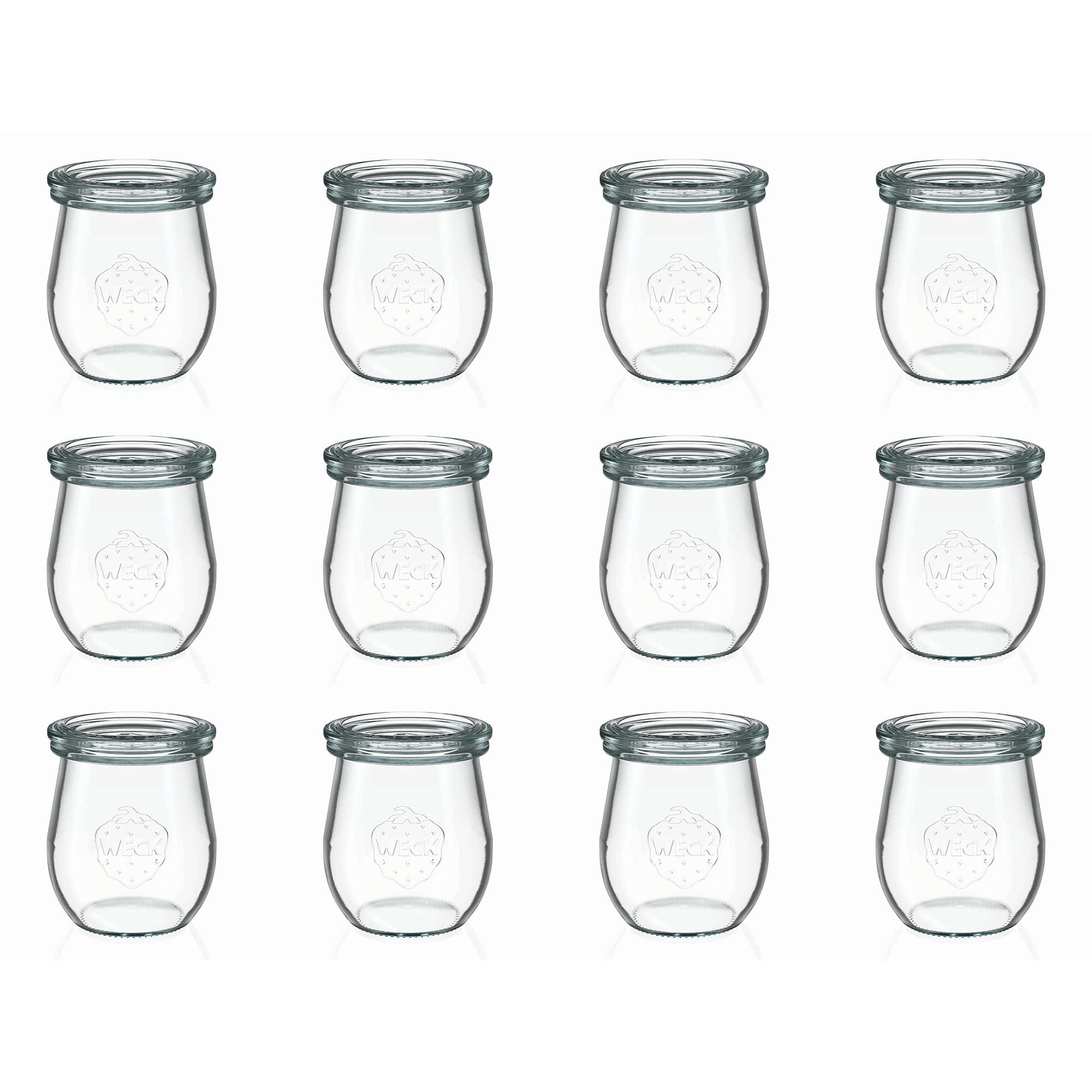 12x 220 ml WECK-Tulpenglas mit Glasdeckel RR 60