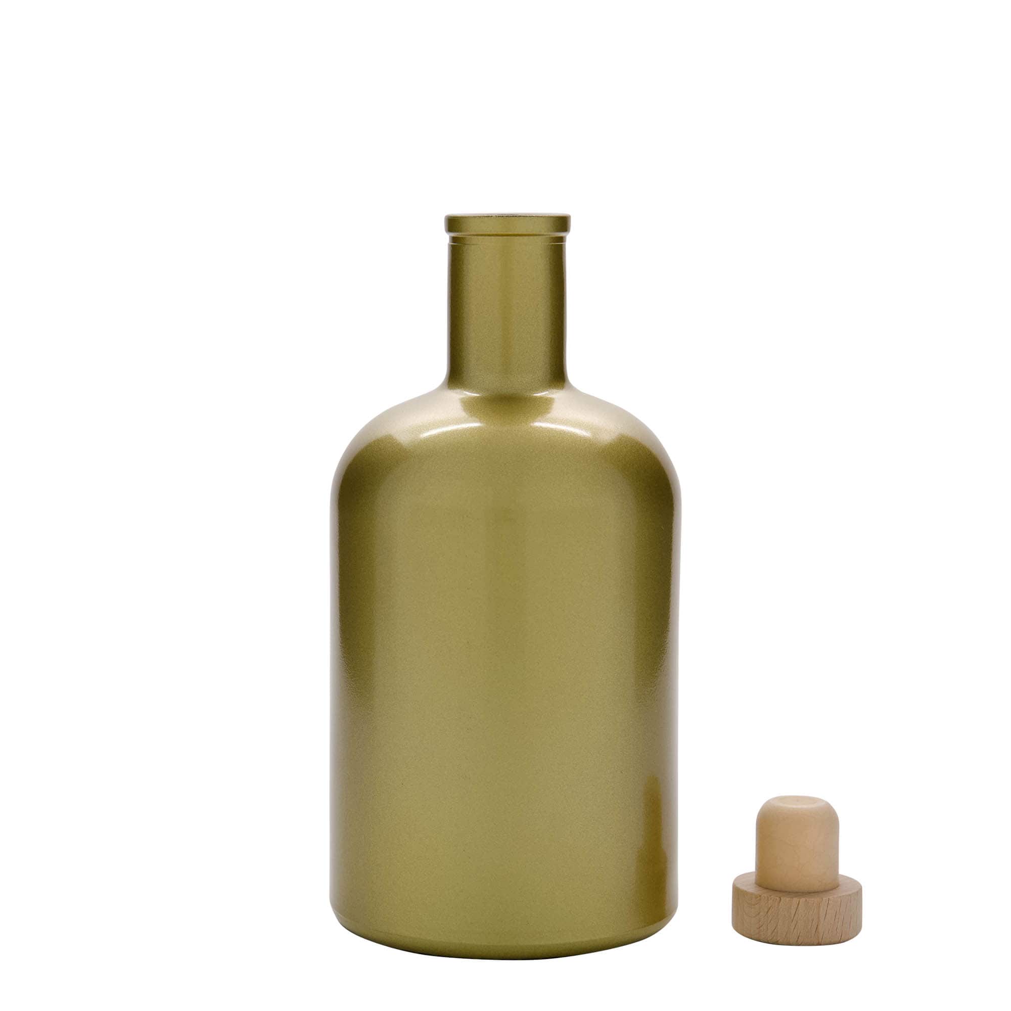 700 ml Glasflasche „Gerardino“, gold, Mündung: Kork