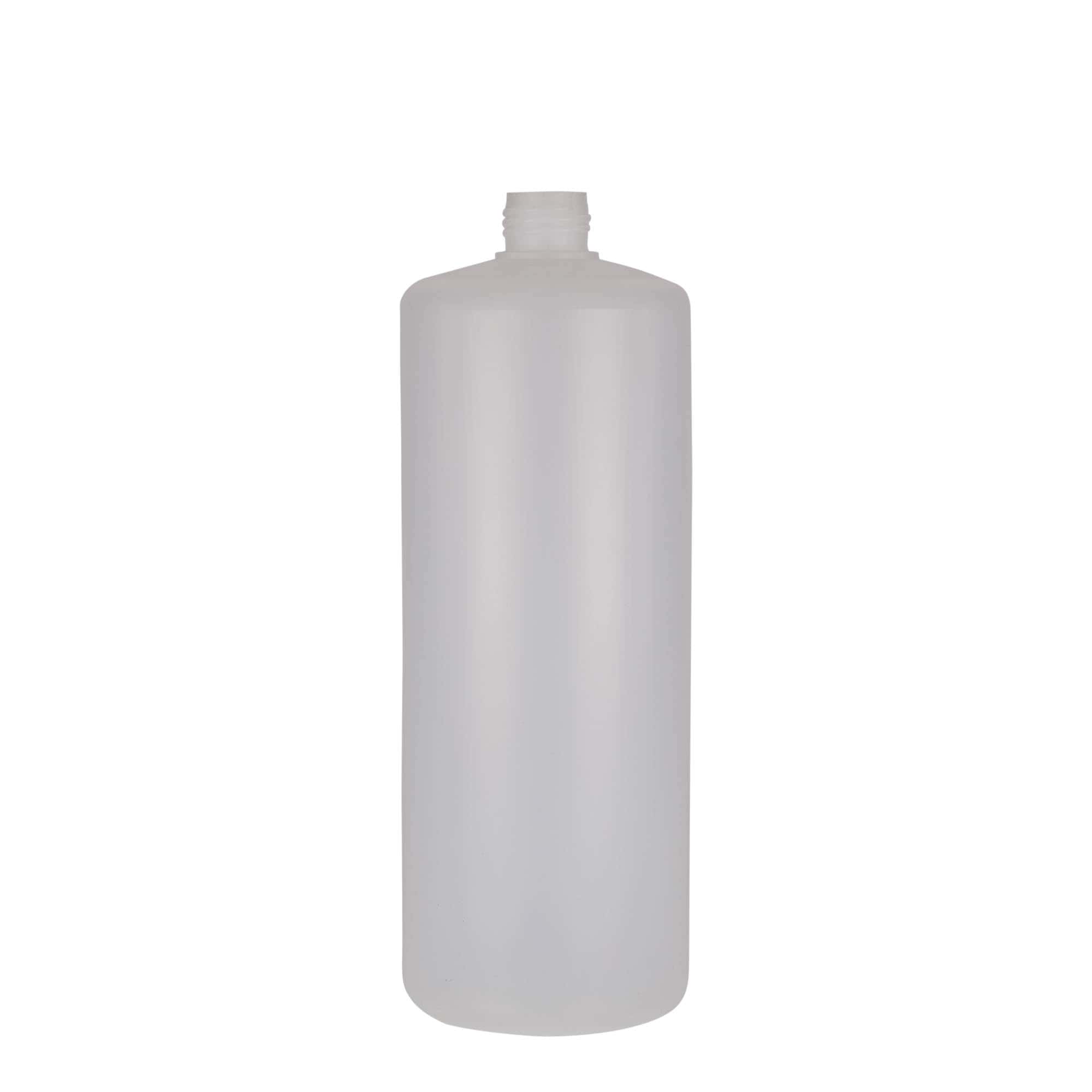 1.000 ml Rundflasche, PE-Kunststoff, natur, Mündung: Schraubverschluss