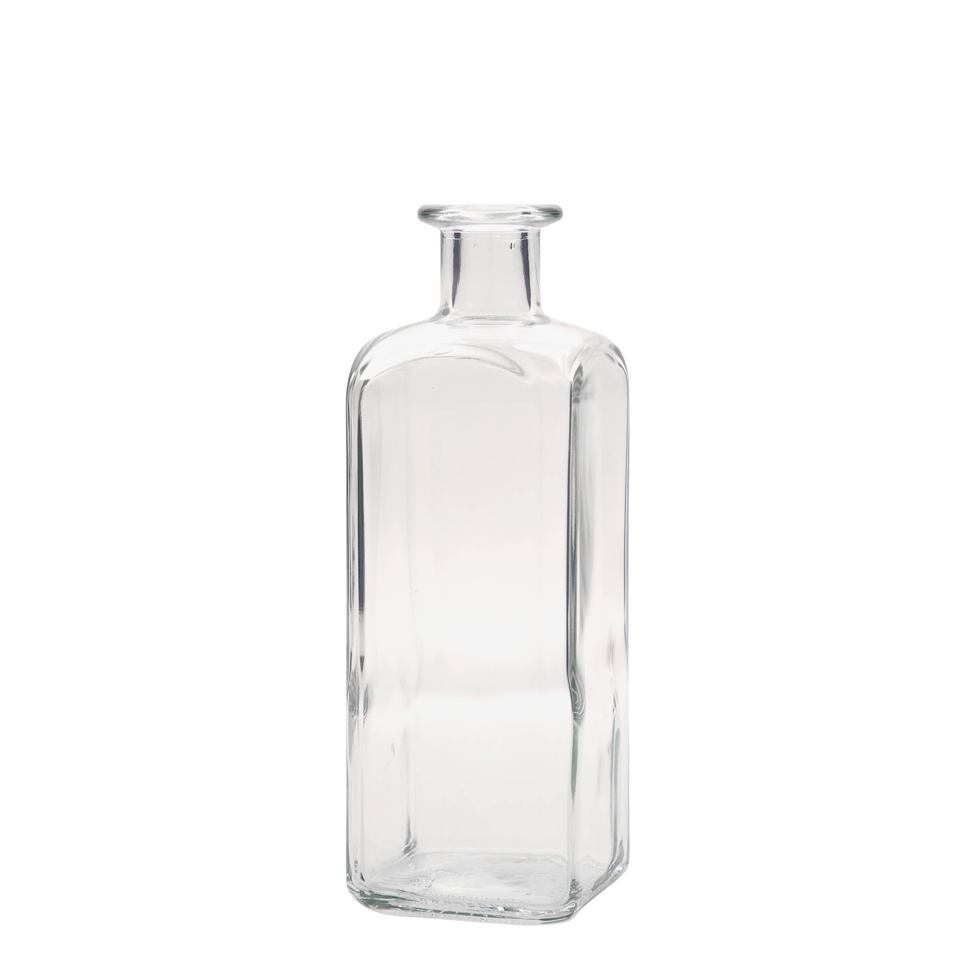 500 ml Glasflasche Apotheker Carré, quadratisch, Mündung: Kork