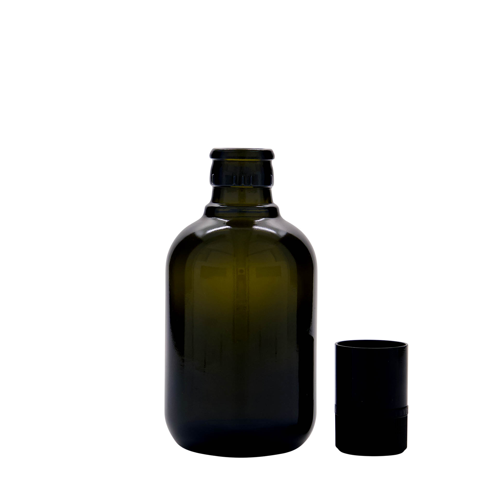 250 ml Essig-/Ölflasche „Biolio“, Glas, antikgrün, Mündung: DOP