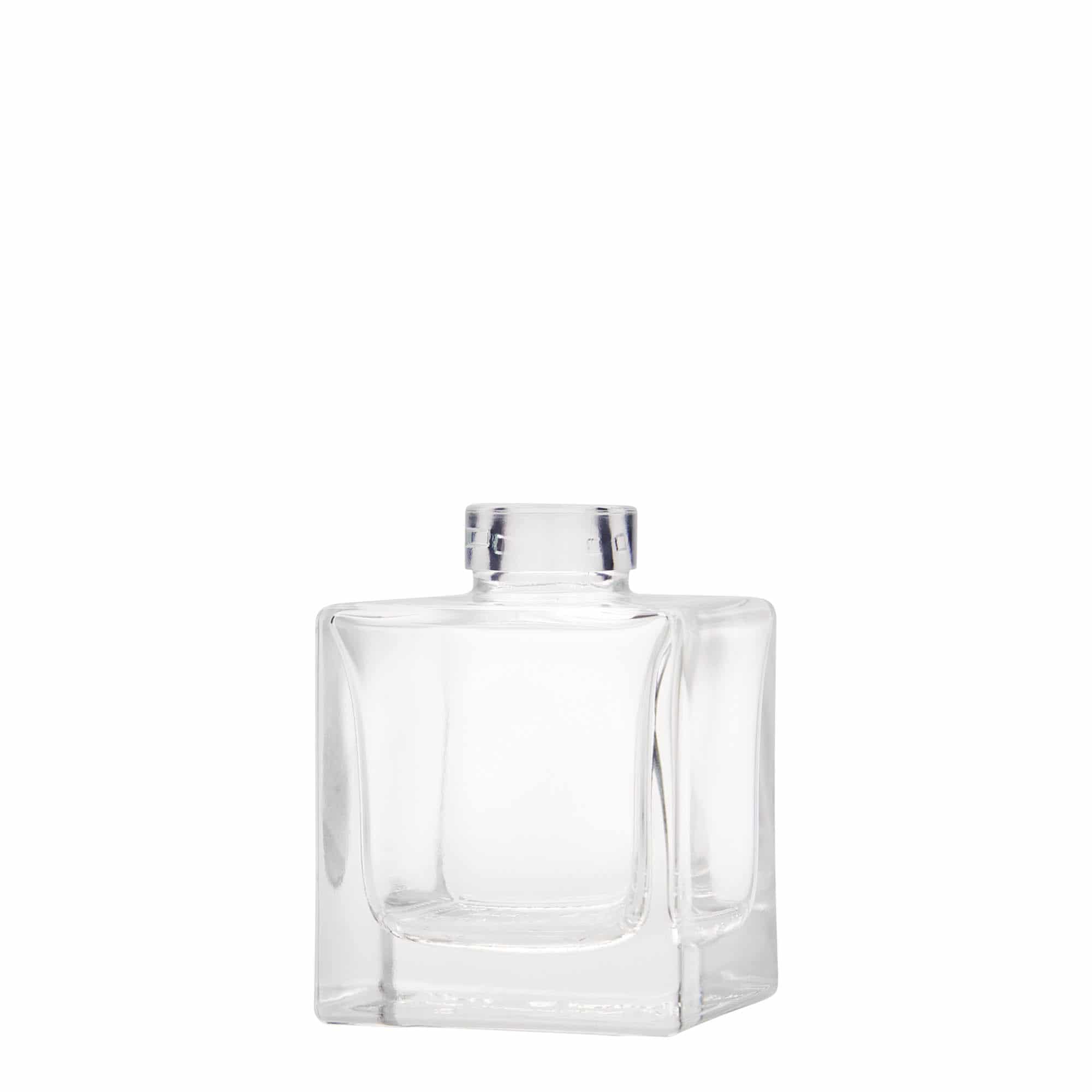 100 ml Glasflasche 'Cube', quadratisch, Mündung: Kork