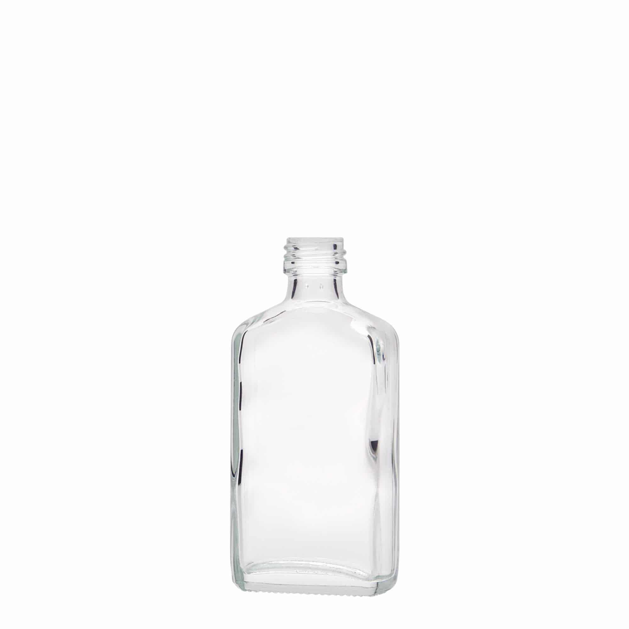 50 ml Taschenflasche, rechteckig, Glas, Mündung: PP 18