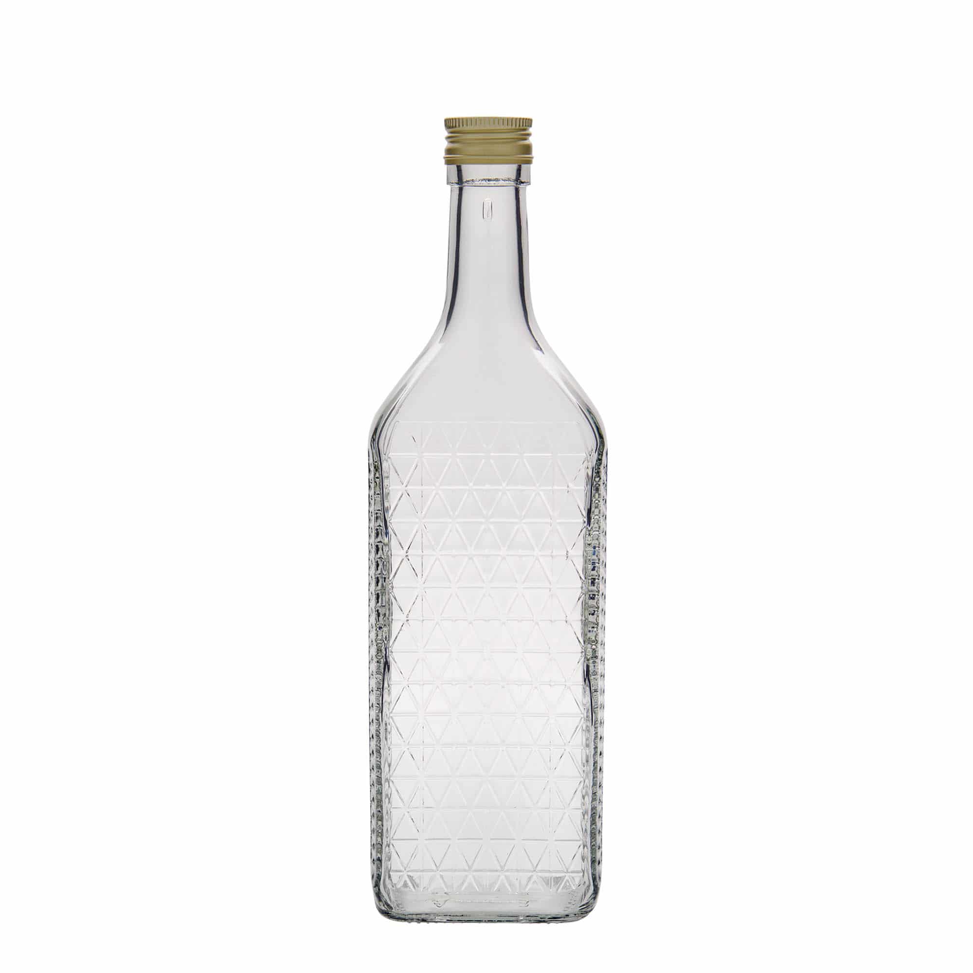 700 ml Glasflasche 'Caruso', rechteckig, Mündung: PP 31,5