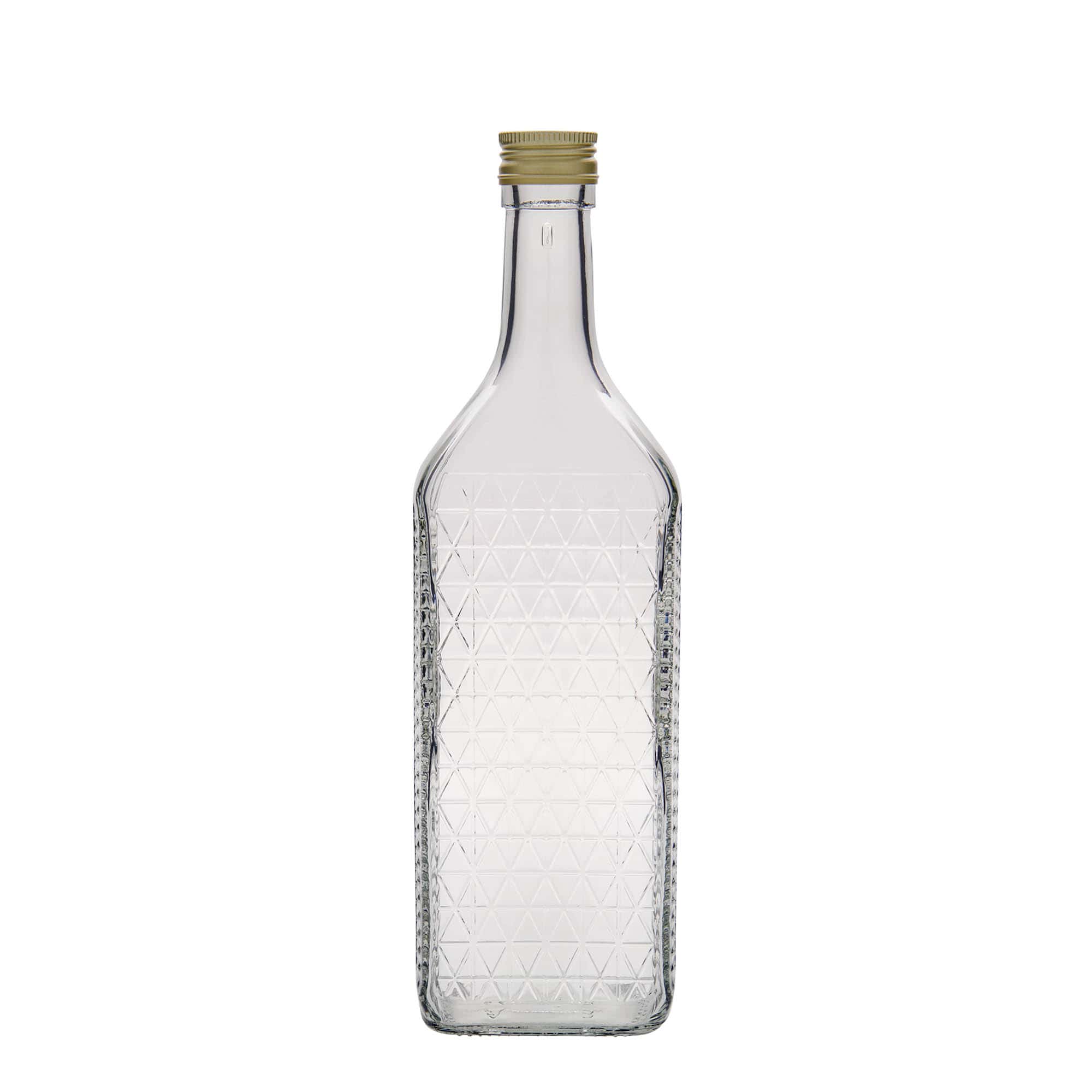 700 ml Glasflasche „Caruso“, rechteckig, Mündung: PP 31,5