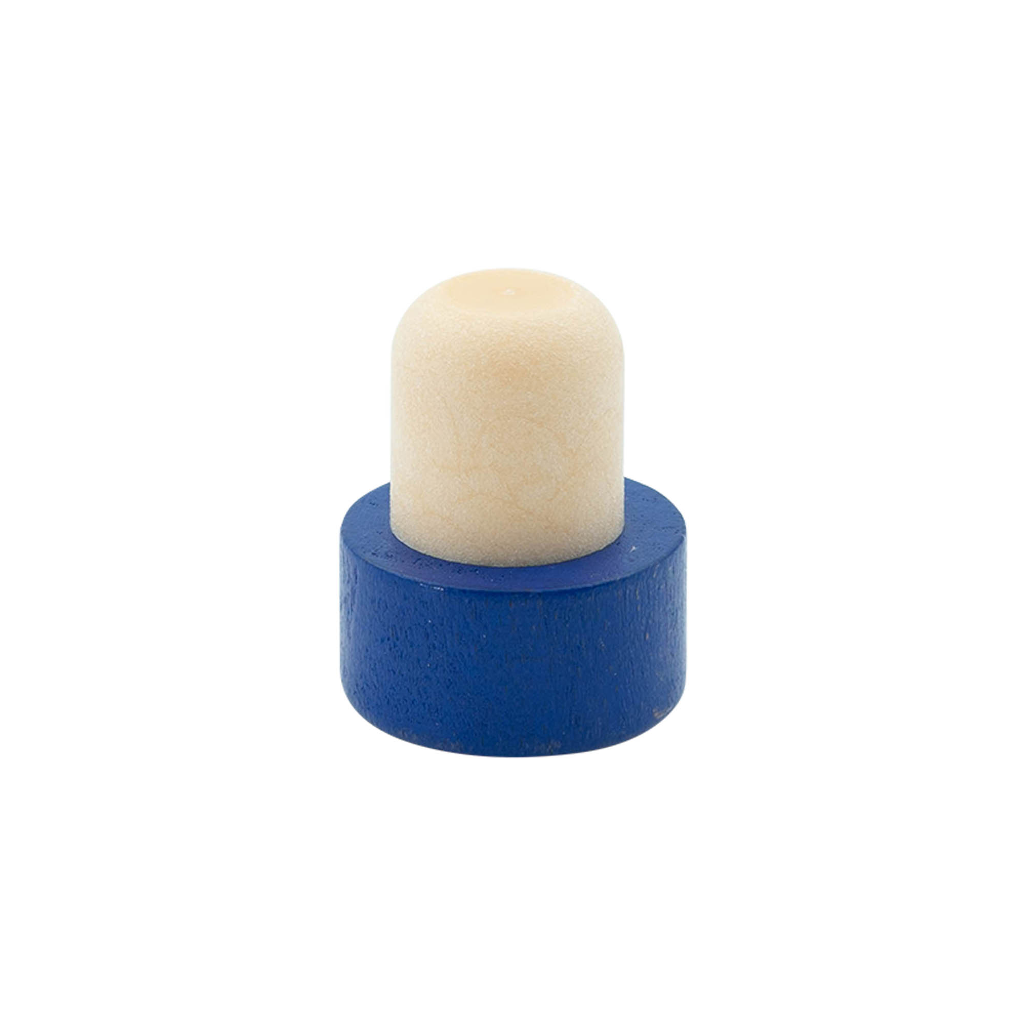 Griffkorken 19 mm, Holz/Kunststoff, blau, für Mündung: Kork