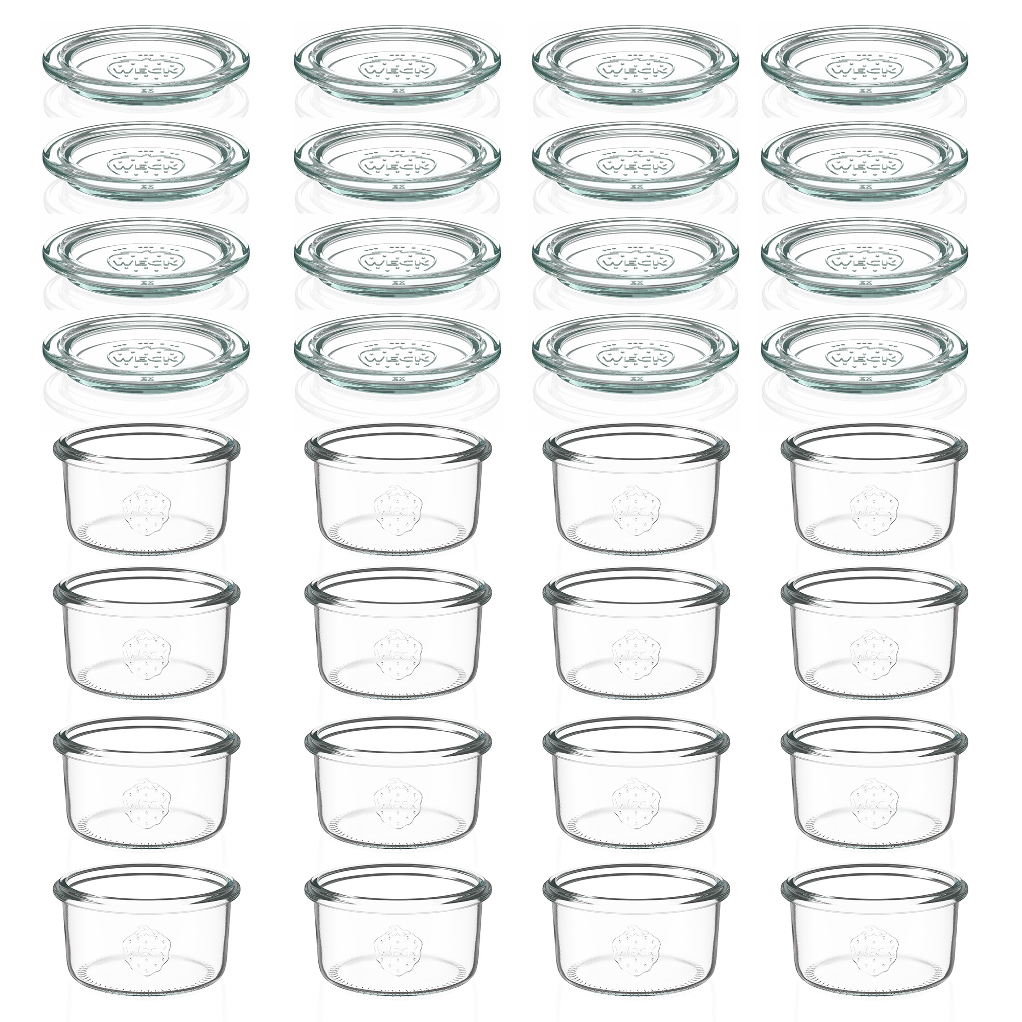 12x 165 ml WECK-Sturzglas mit Glasdeckel RR 80