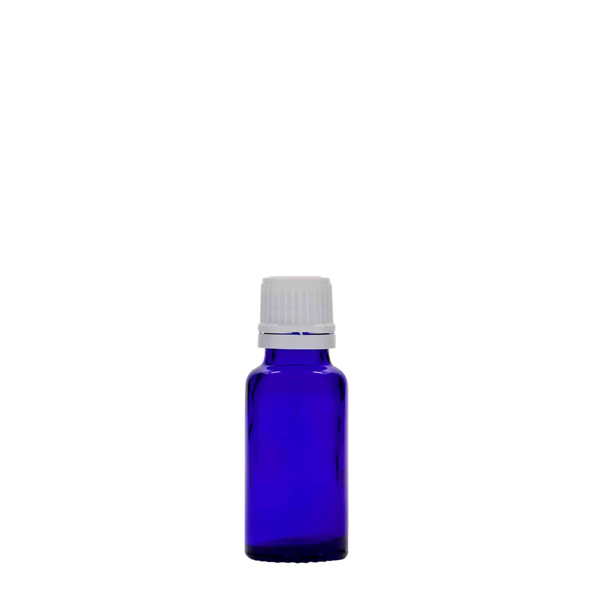 20 ml Medizinflasche, Glas, royalblau, Mündung: DIN 18