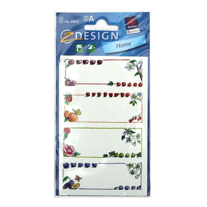 Zweckform Etiketten 'Bunte Früchte', rechteckig, Papier, mehrfarbig Zweckform Etiketten 'Bunte Früchte', rechteckig, Papier, mehrfarbig