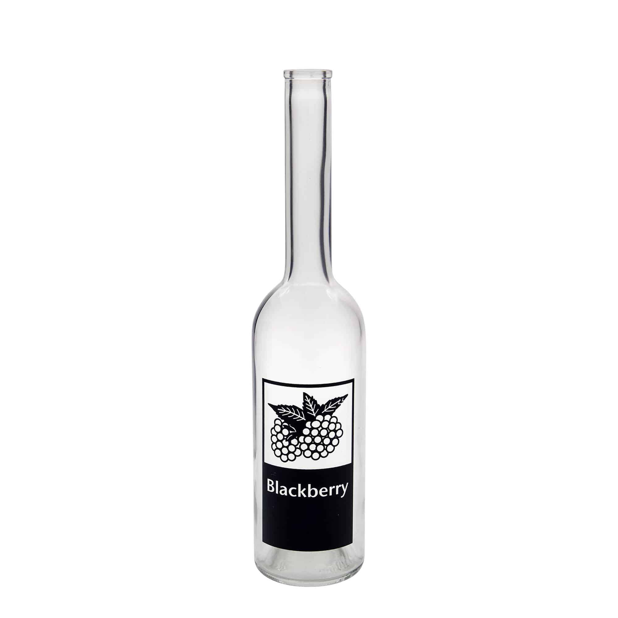 500 ml Glasflasche 'Opera', Motiv: Blackberry, Mündung: Kork 500 ml Glasflasche 'Opera', Motiv: Blackberry, Mündung: Kork