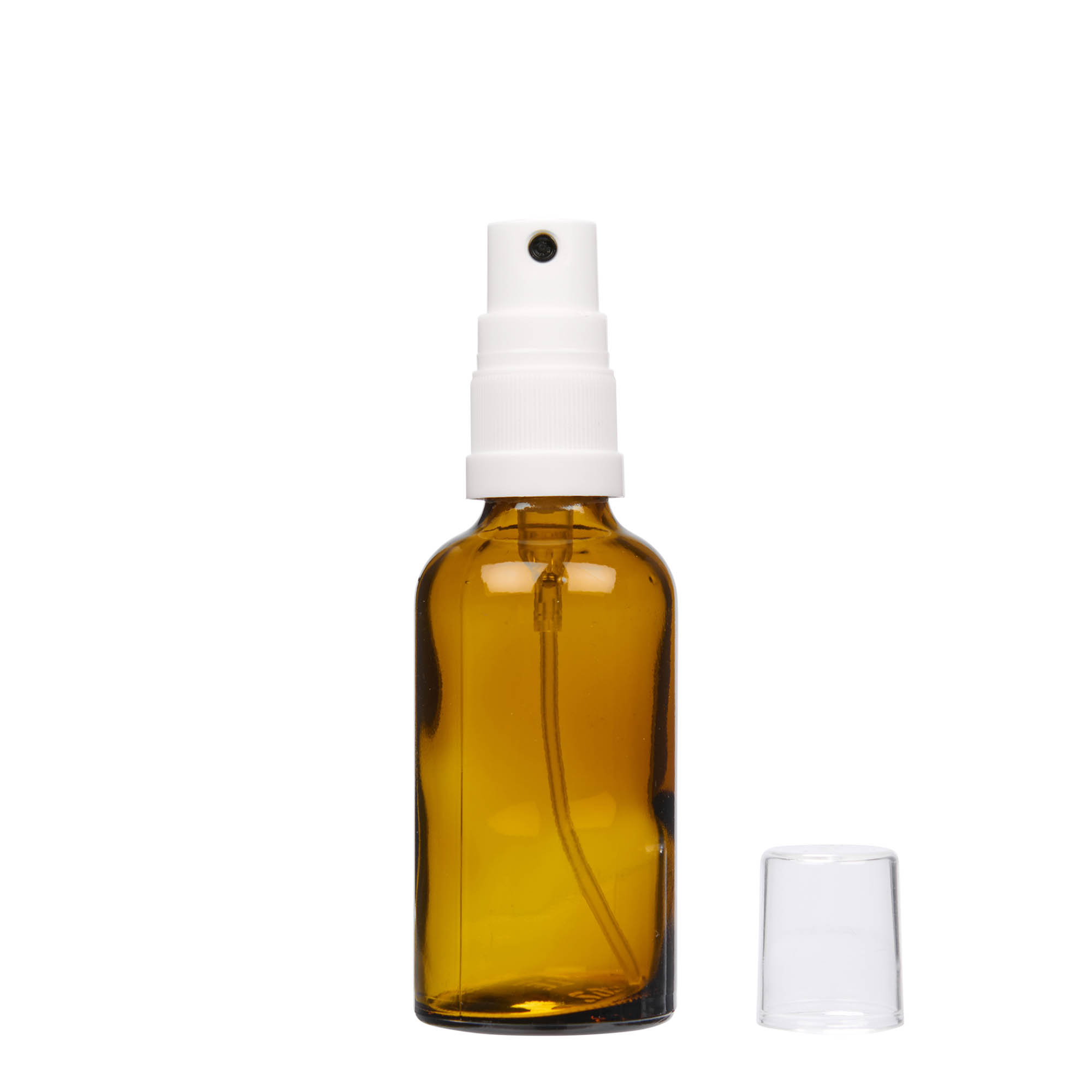 50 ml Sprühflasche Medizin, Glas, braun, Mündung: DIN 18