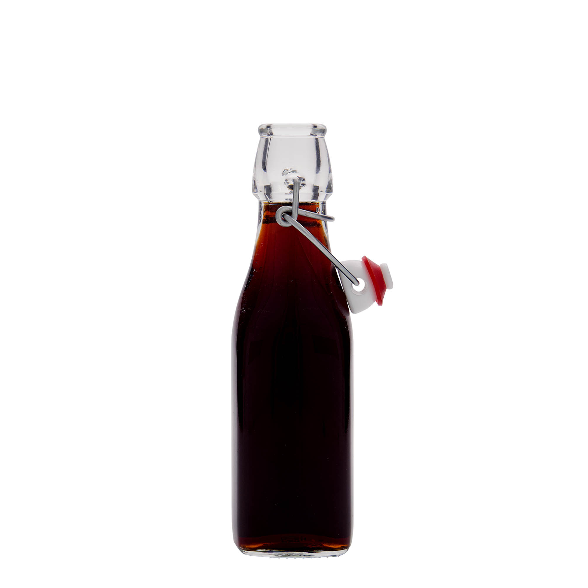 250 ml Glasflasche 'Swing', quadratisch, Mündung: Bügelverschluss 250 ml Glasflasche 'Swing', quadratisch, Mündung: Bügelverschluss