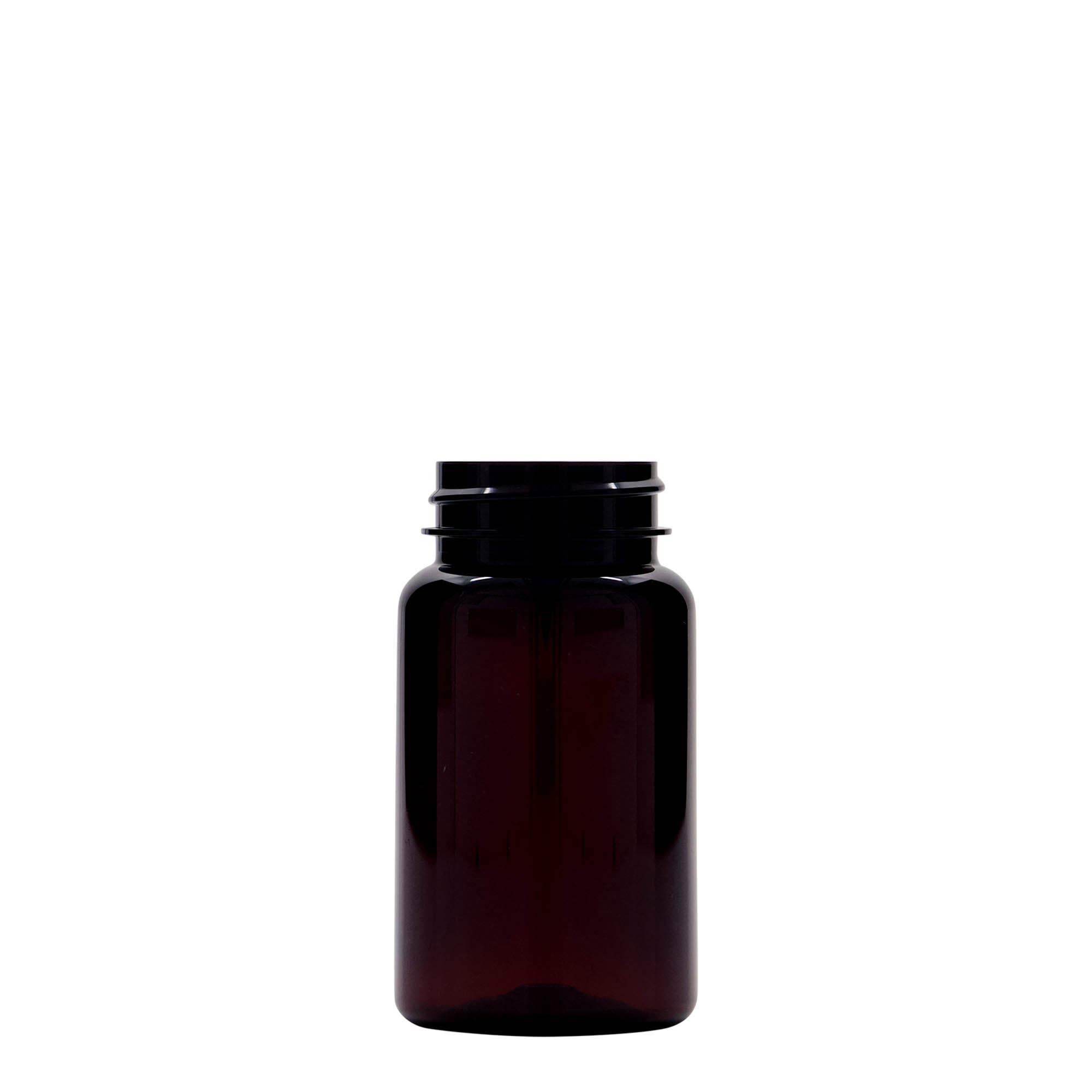 100 ml PET-Packer, Kunststoff, braun, Mündung: 38/400