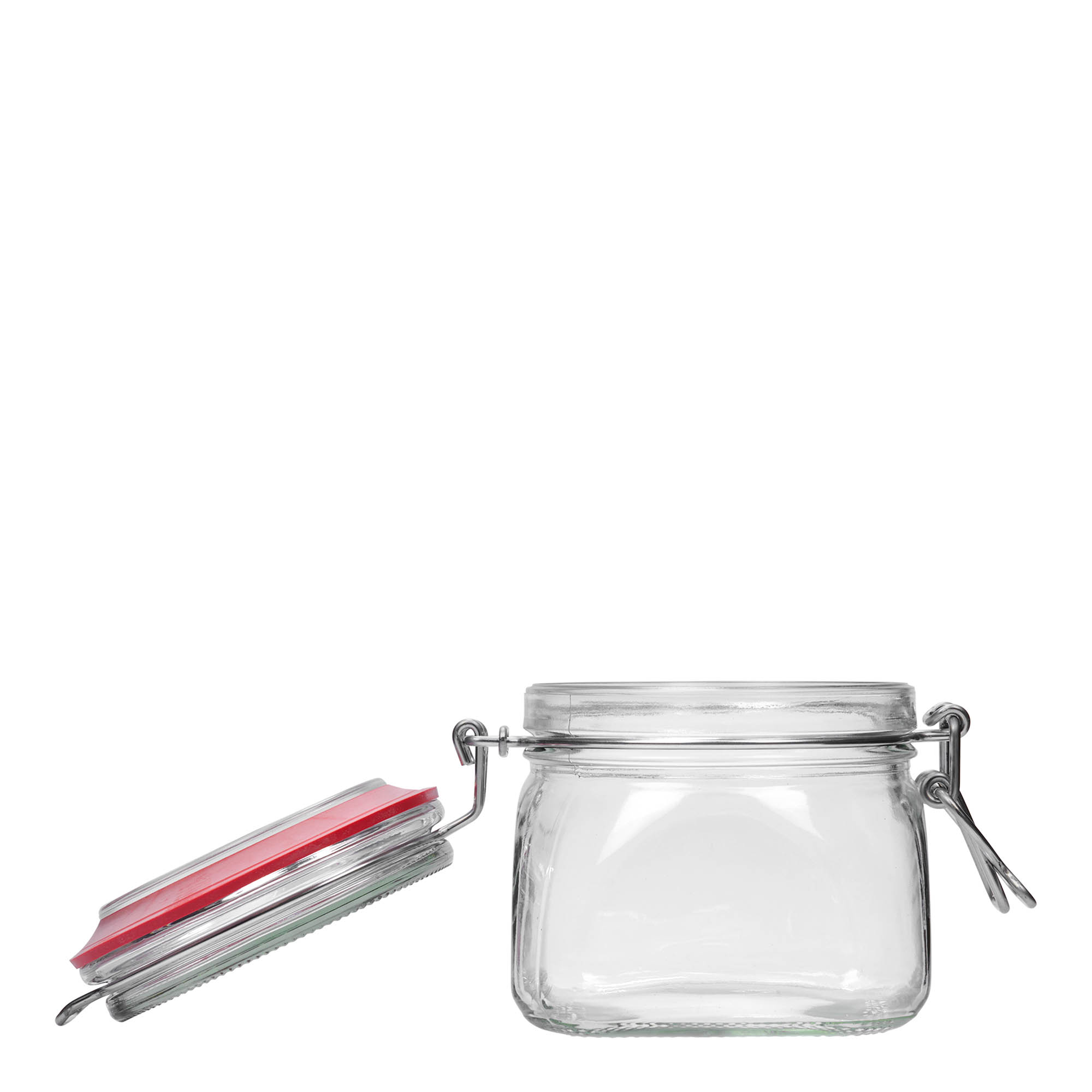 550 ml Drahtbügelglas, quadratisch, Mündung: Drahtbügelverschluss 550 ml Drahtbügelglas, quadratisch, Mündung: Drahtbügelverschluss