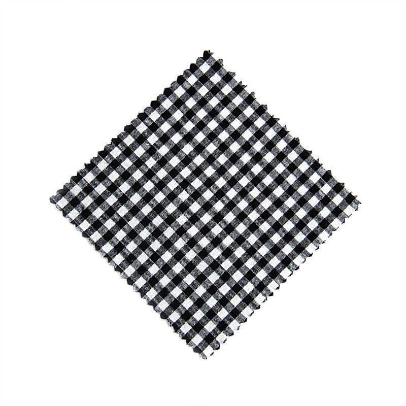 Stoffdeckchen kariert 12x12, quadratisch, Textil, schwarz, Mündung: TO38-TO53