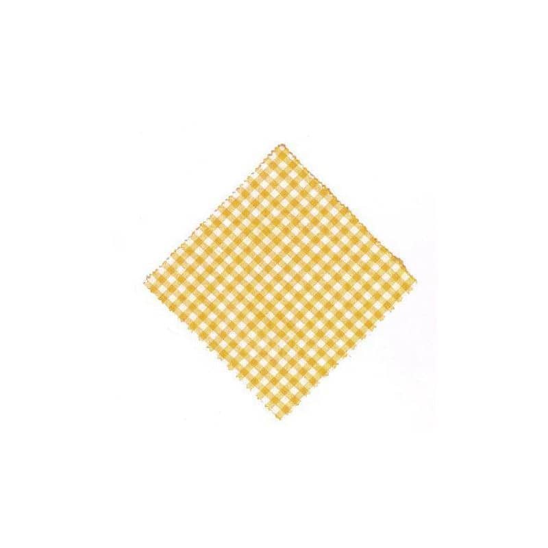 Stoffdeckchen kariert 12x12, quadratisch, Textil, gelb, Mündung: TO38-TO53