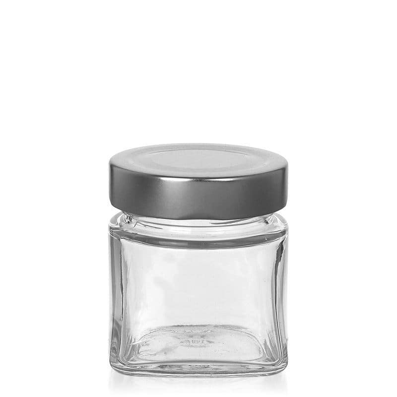 106 ml Vierkantglas 'Luxor', Mündung: Deep-Twist-Off (DTO 58)