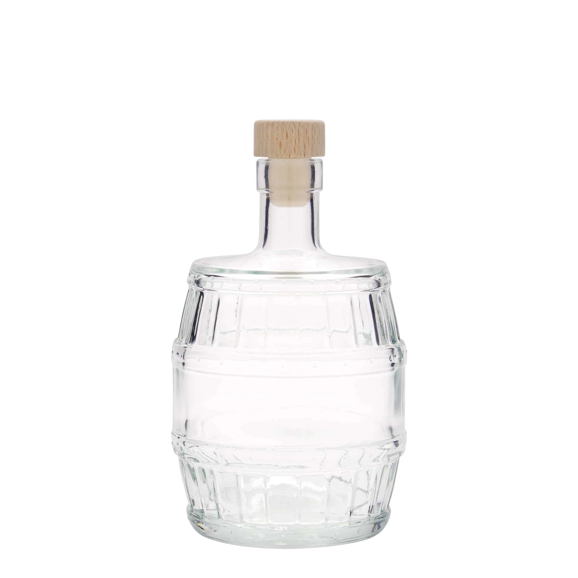 500 ml Glasflasche 'Fass', Mündung: Kork