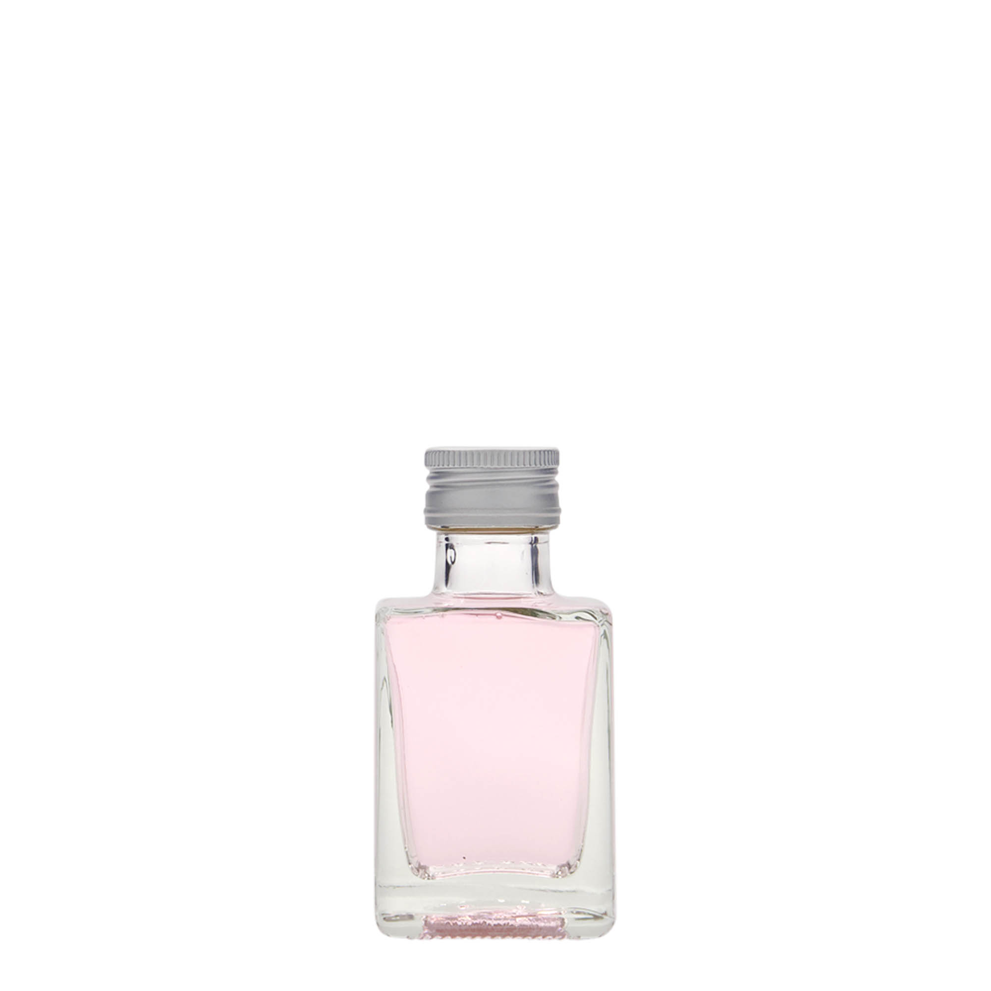 50 ml Glasflasche „Cube“, quadratisch, Mündung: PP 24