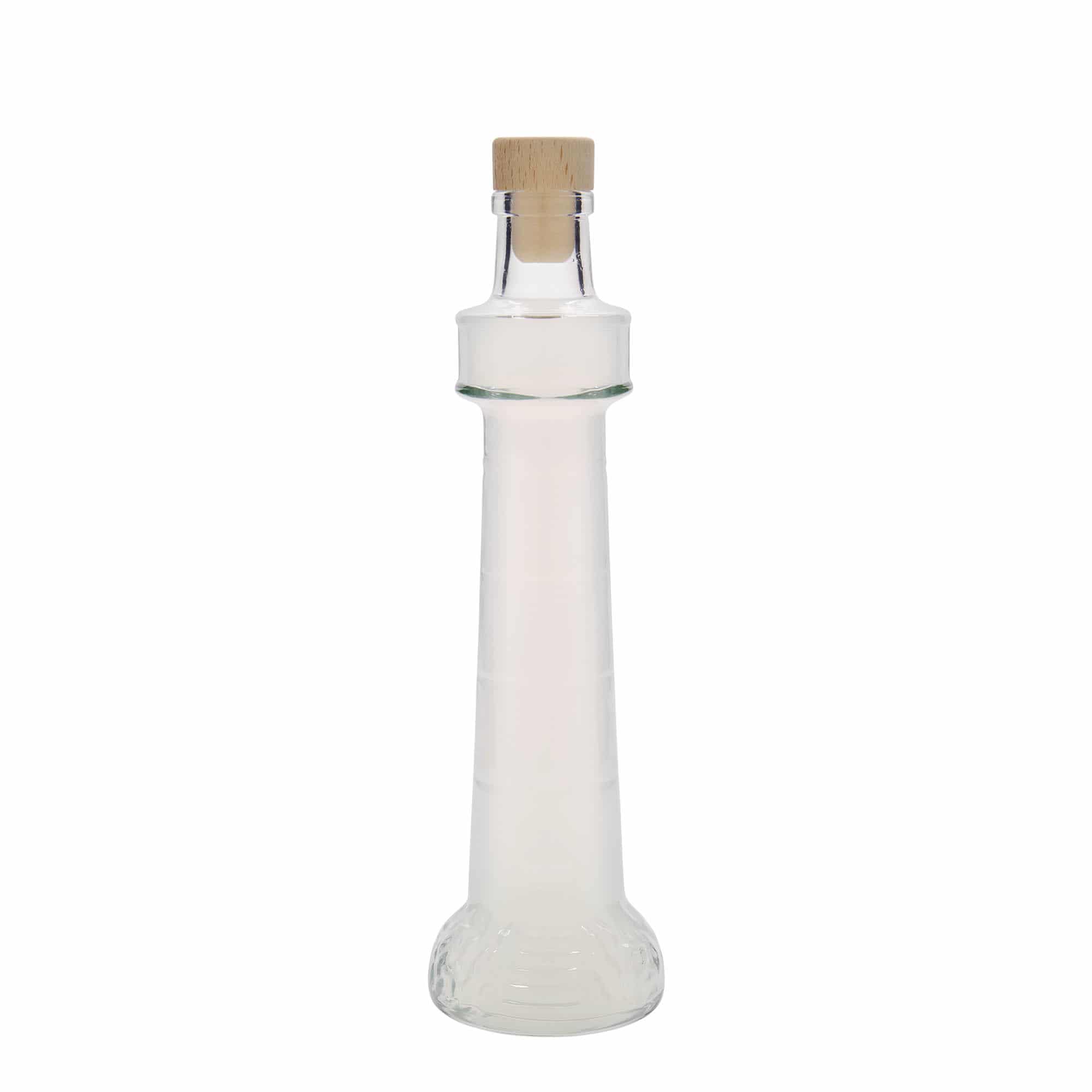 200 ml Glasflasche 'Leuchtturm', Mündung: Kork