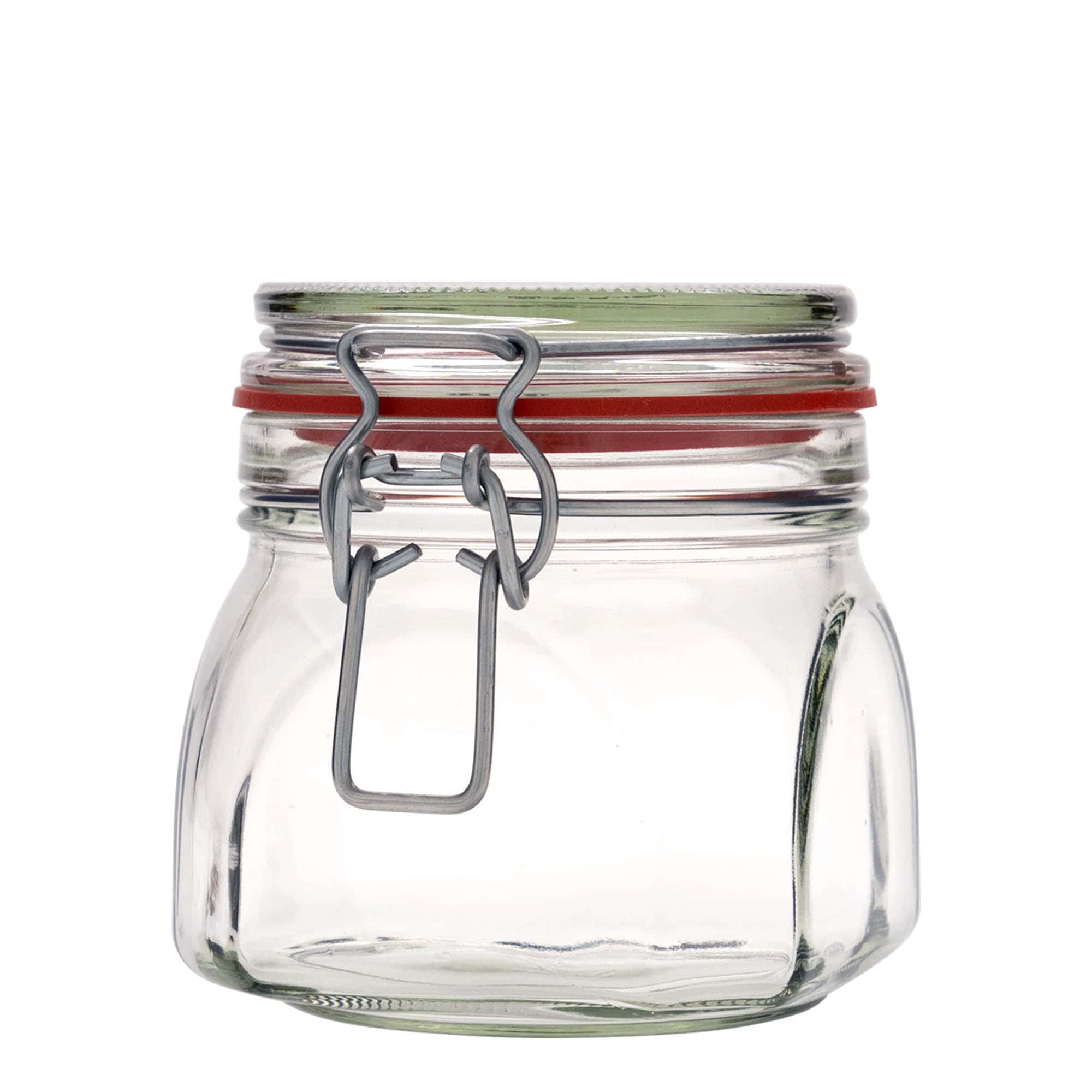 630 ml Drahtbügelglas, quadratisch, Mündung: Drahtbügelverschluss 630 ml Drahtbügelglas, quadratisch, Mündung: Drahtbügelverschluss