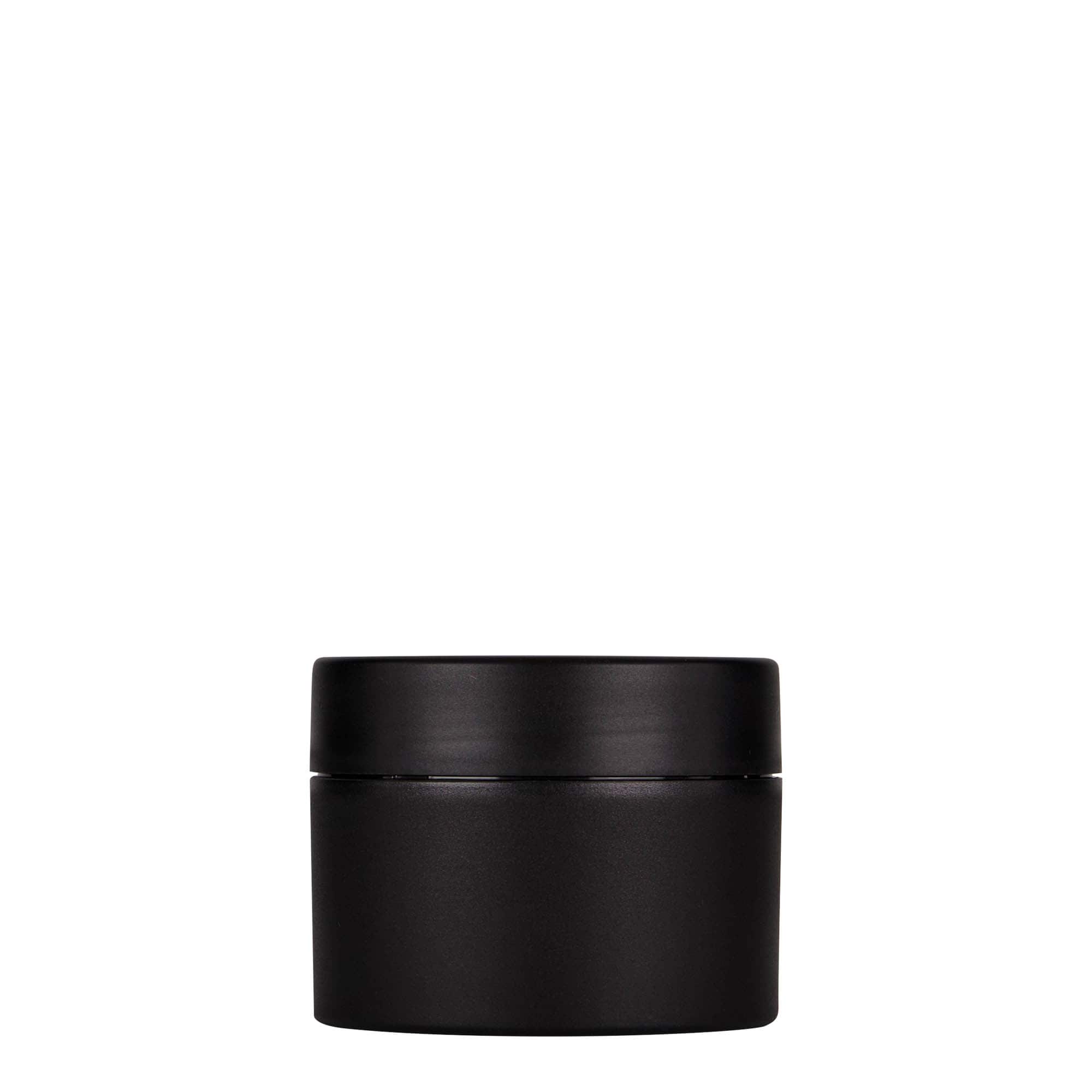 100 ml Kunststoffdose „Antonella“, PP, schwarz, Mündung: Schraubverschluss
