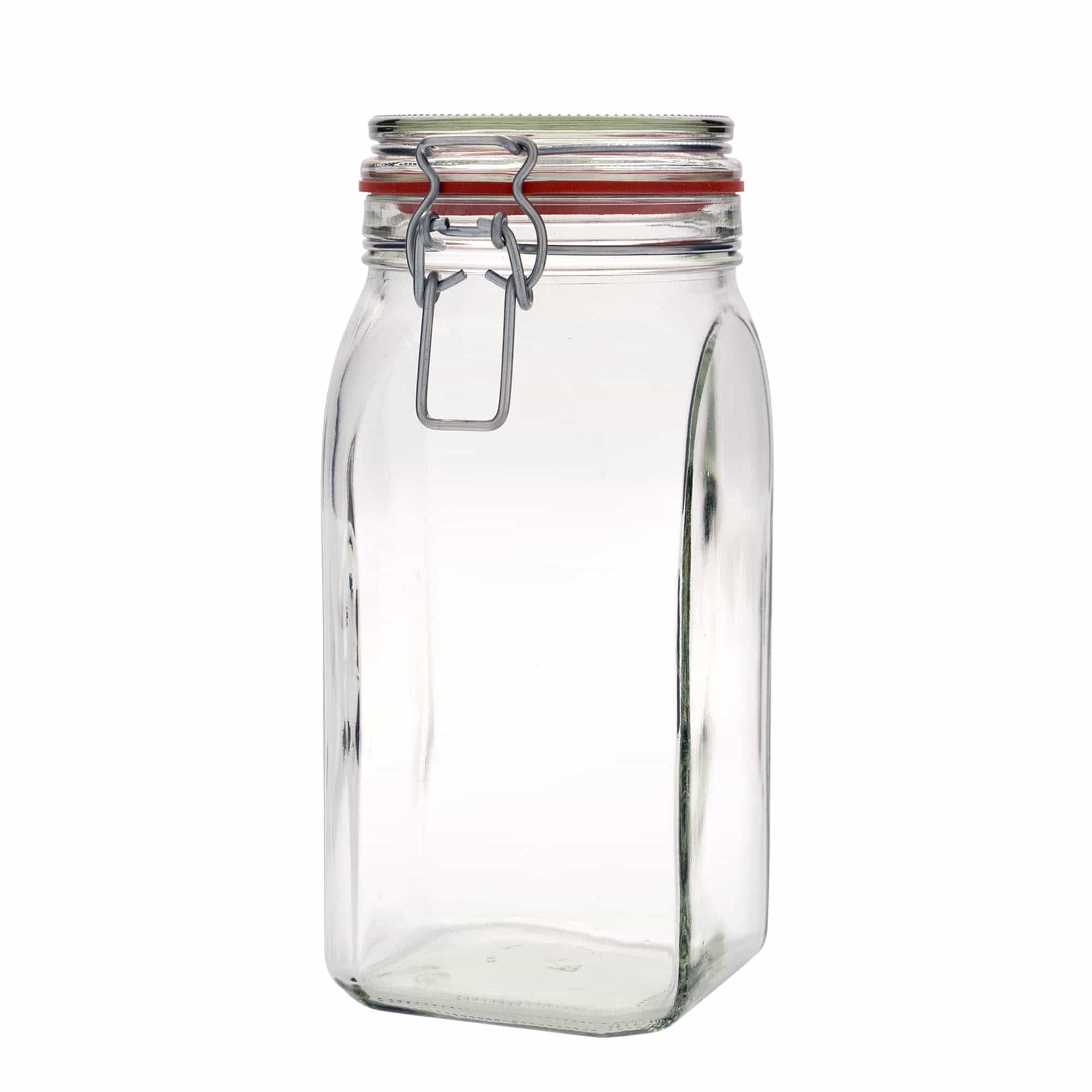 1.540 ml Drahtbügelglas #, quadratisch, Mündung: Drahtbügelverschluss