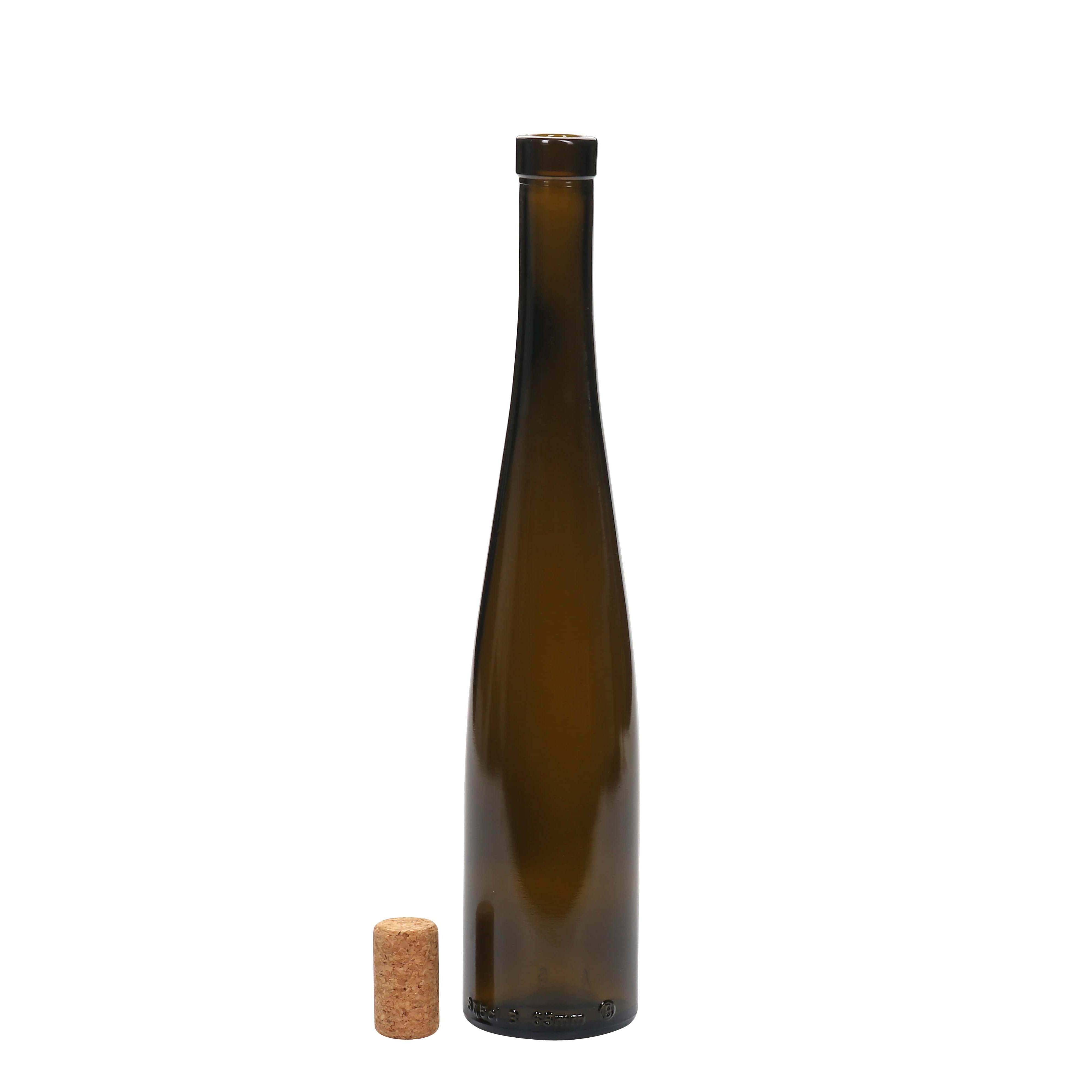 375 ml Glasflasche 'Weinschlegel', antikgrün, Mündung: Kork