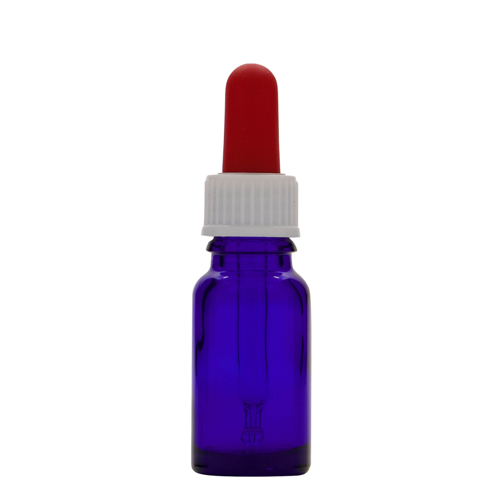10 ml Pipettenflasche Medizin, Glas, royalblau-rot, Mündung: DIN 18