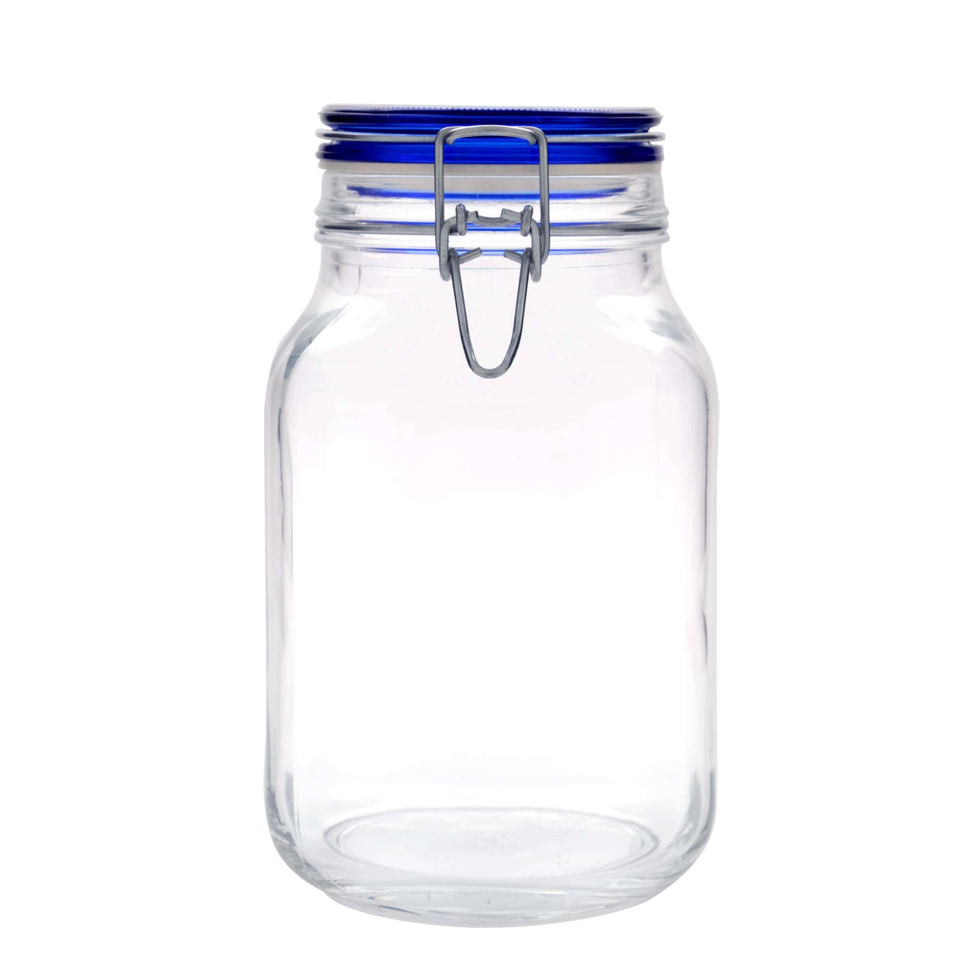 2.000 ml Drahtbügelglas 'Fido' Blue Top, quadratisch, Mündung: Drahtbügelverschluss 2.000 ml Drahtbügelglas 'Fido' Blue Top, quadratisch, Mündung: Drahtbügelverschluss