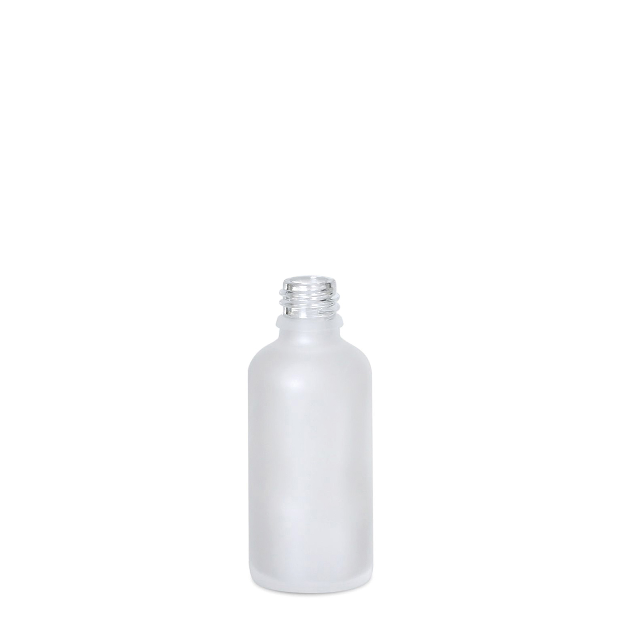 50 ml Medizinflasche, Glas, geeist, Mündung: DIN 18