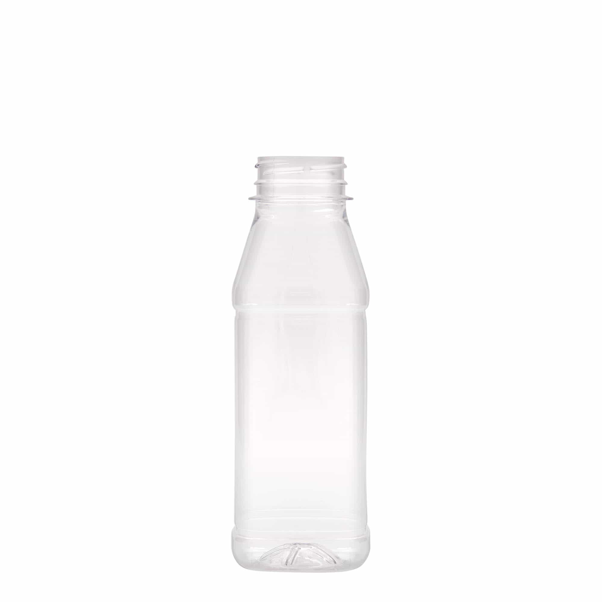 330 ml PET-Flasche 'Milk and Juice Carré', quadratisch, Kunststoff, Mündung: 38 mm 330 ml PET-Flasche 'Milk and Juice Carré', quadratisch, Kunststoff, Mündung: 38 mm