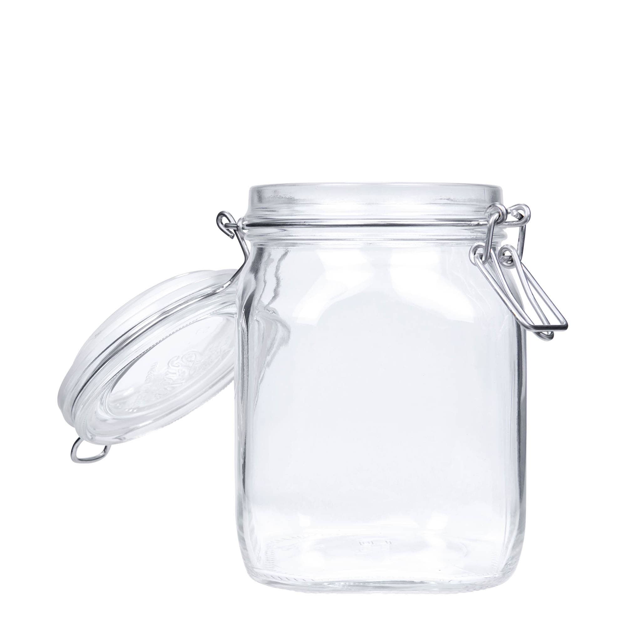 1.000 ml Drahtbügelglas 'Fido', quadratisch, Mündung: Drahtbügelverschluss 1.000 ml Drahtbügelglas 'Fido', quadratisch, Mündung: Drahtbügelverschluss