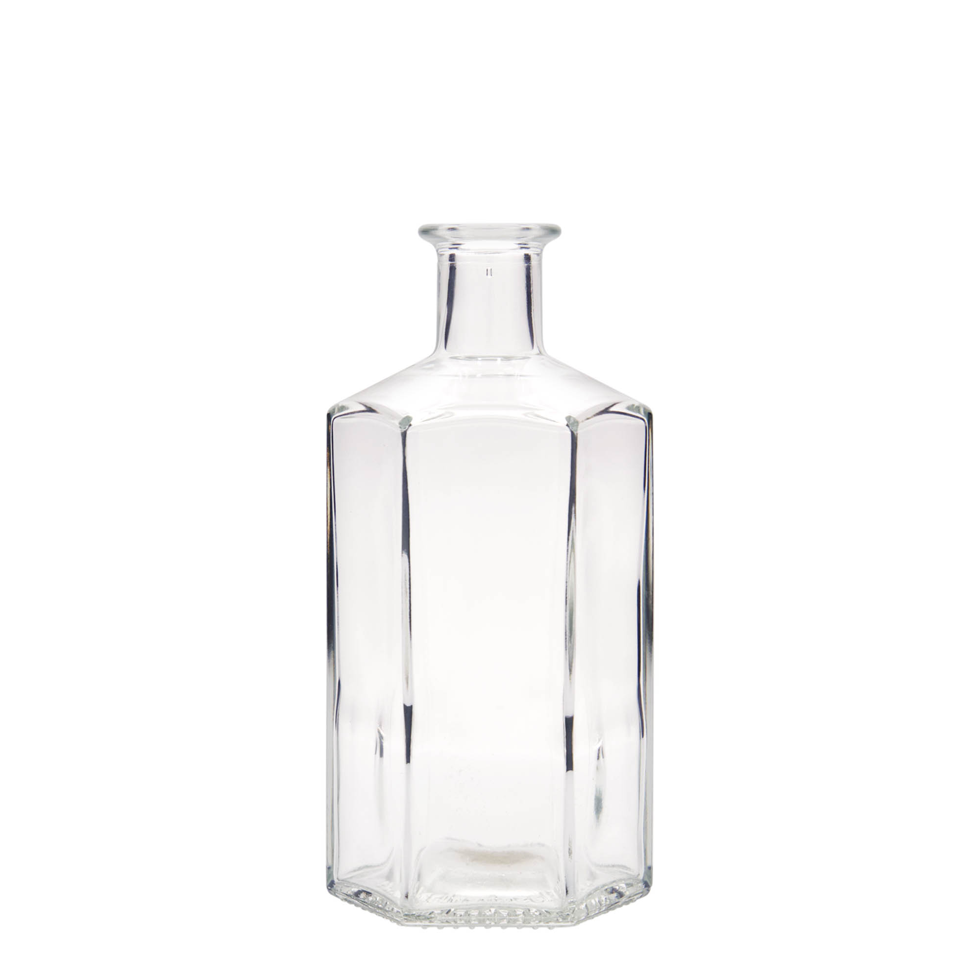 500 ml Glasflasche Apotheker 'Jimmy', sechseckig, Mündung: Kork