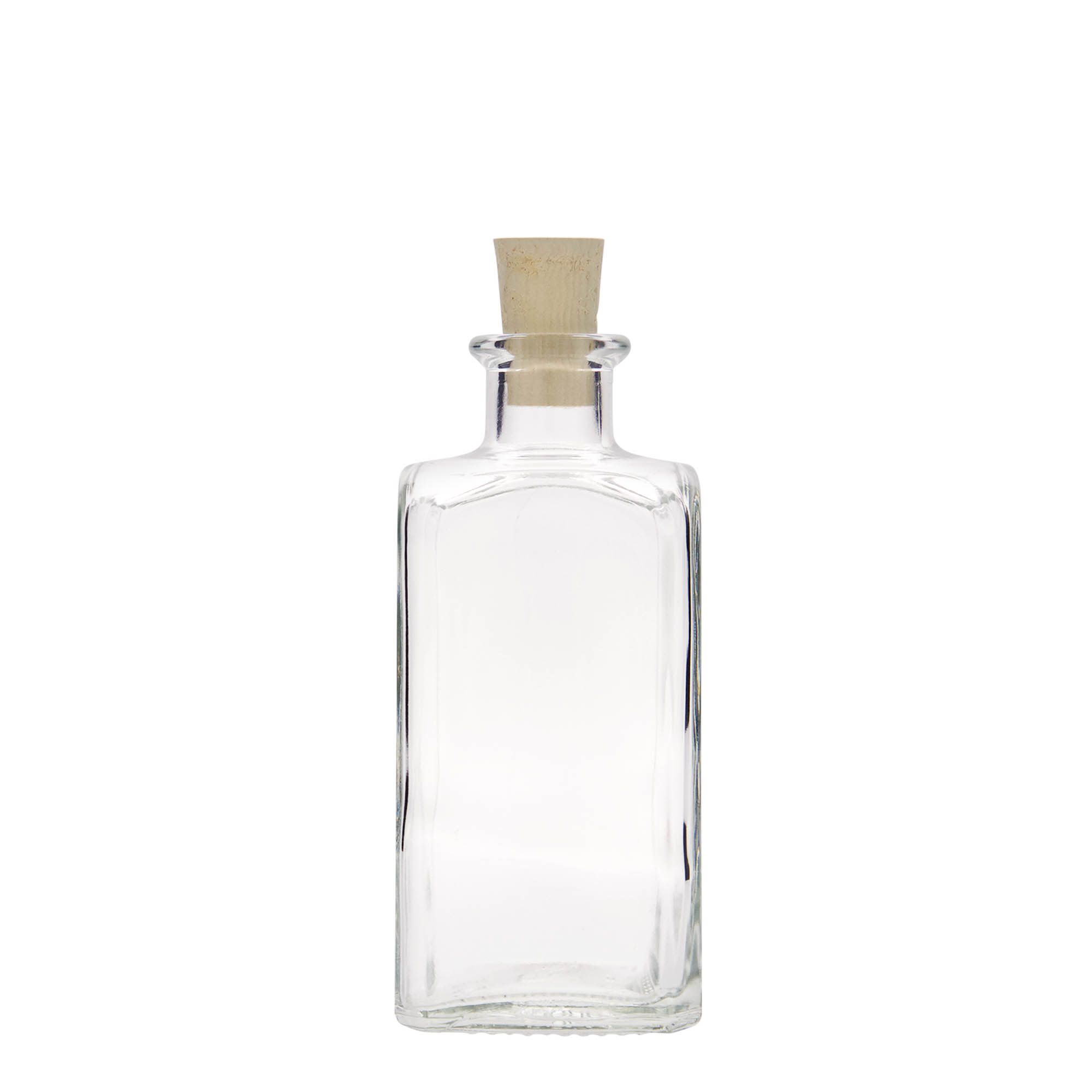 250 ml Glasflasche Apotheker Carré, quadratisch, Mündung: Kork