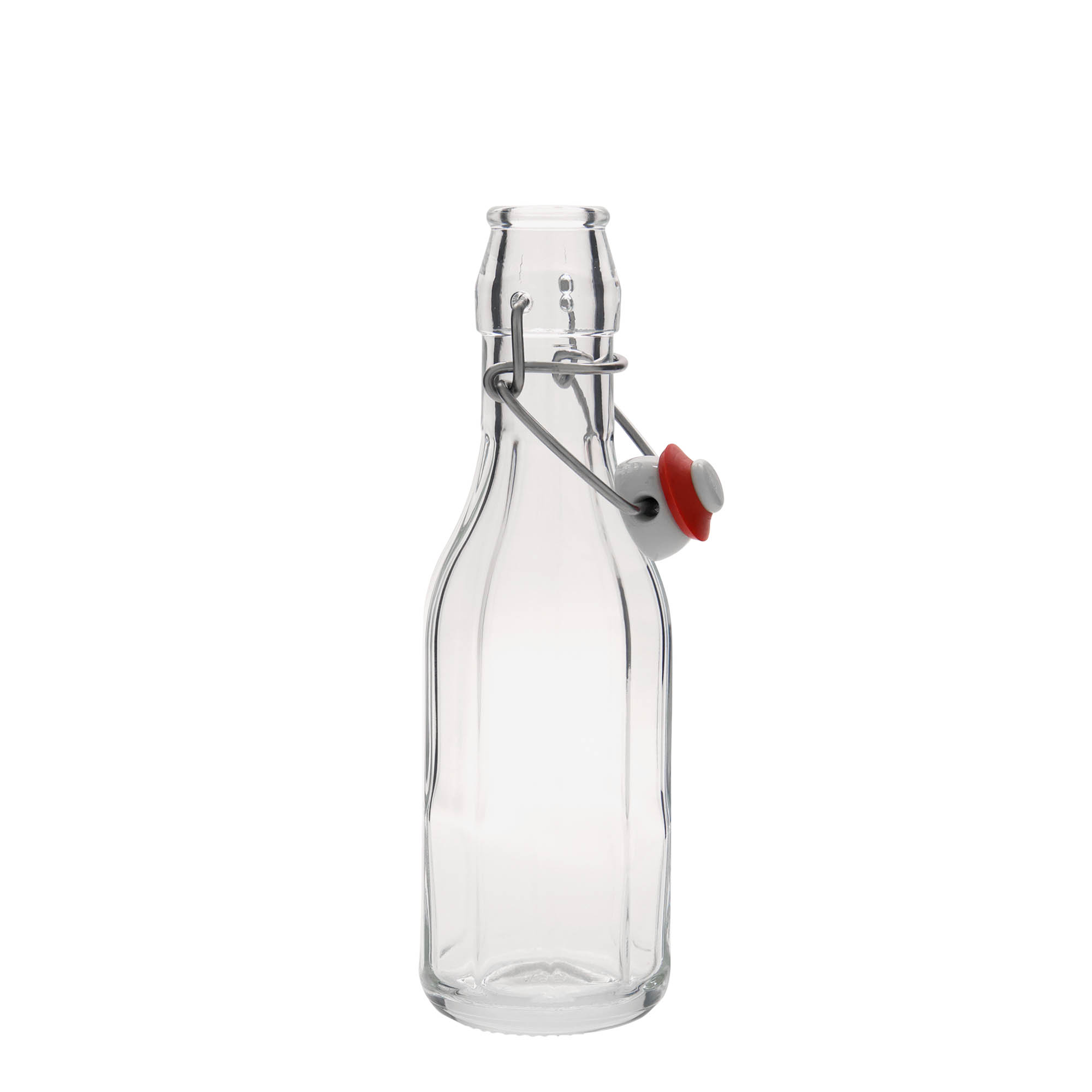 250 ml Glasflasche „Bravo“, zehneckig, Mündung: Bügelverschluss
