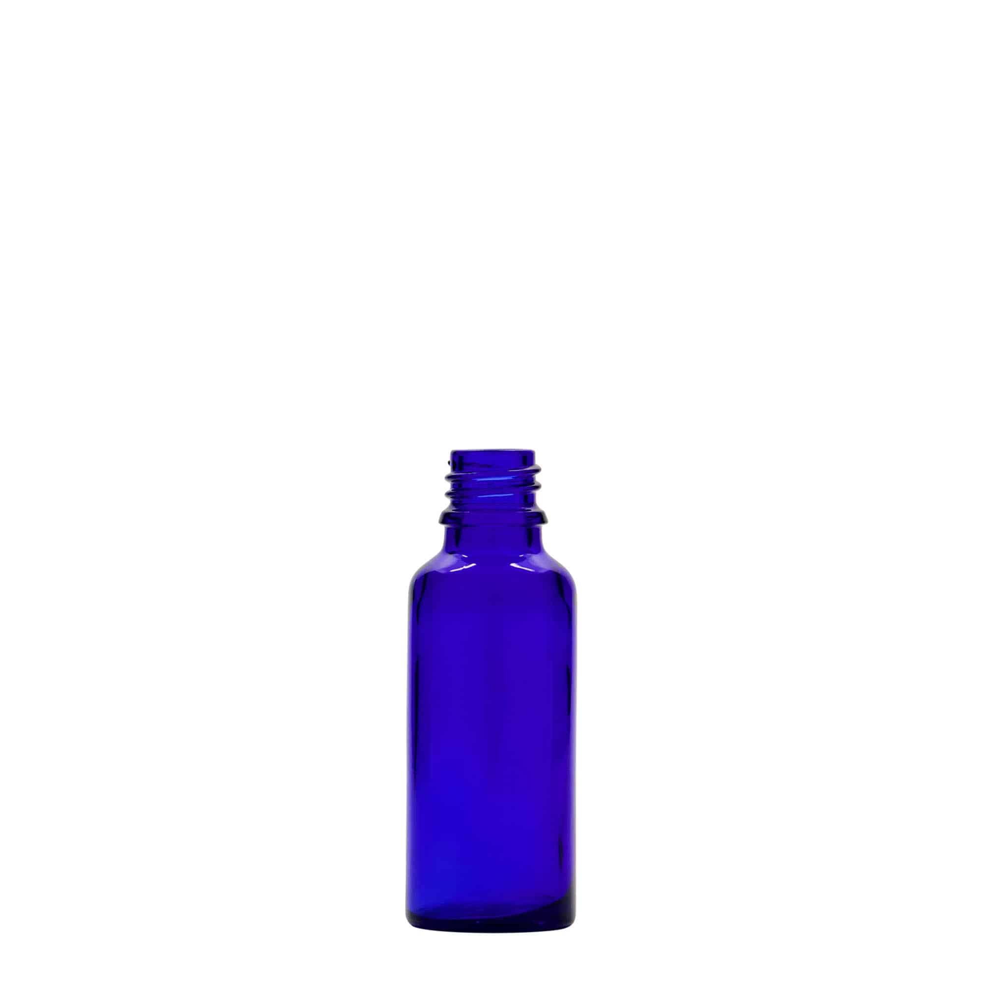 30 ml Medizinflasche, Glas, royalblau, Mündung: DIN 18 30 ml Medizinflasche, Glas, royalblau, Mündung: DIN 18
