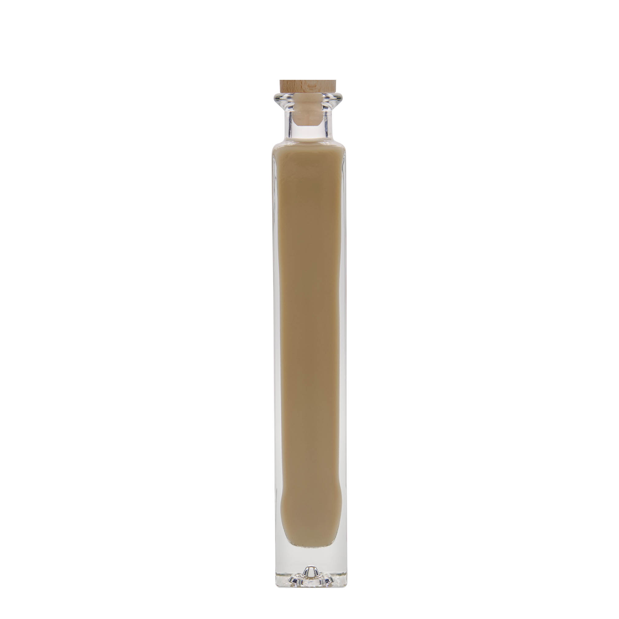 200 ml Glasflasche „Tommy“, quadratisch, Mündung: Kork