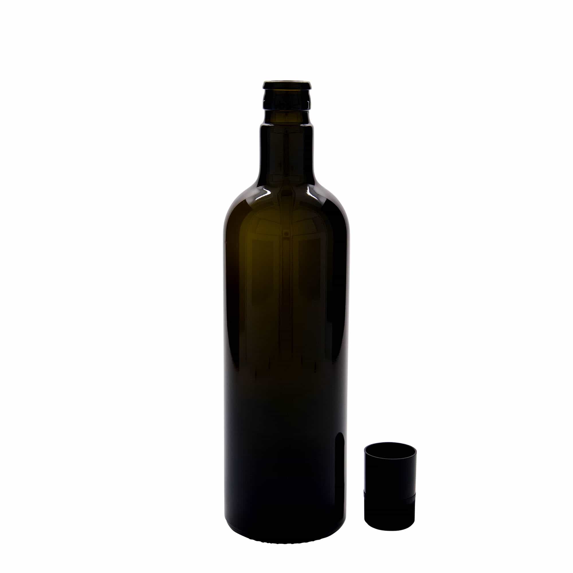 750 ml Essig-/Ölflasche 'Willy New', Glas, antikgrün, Mündung: DOP