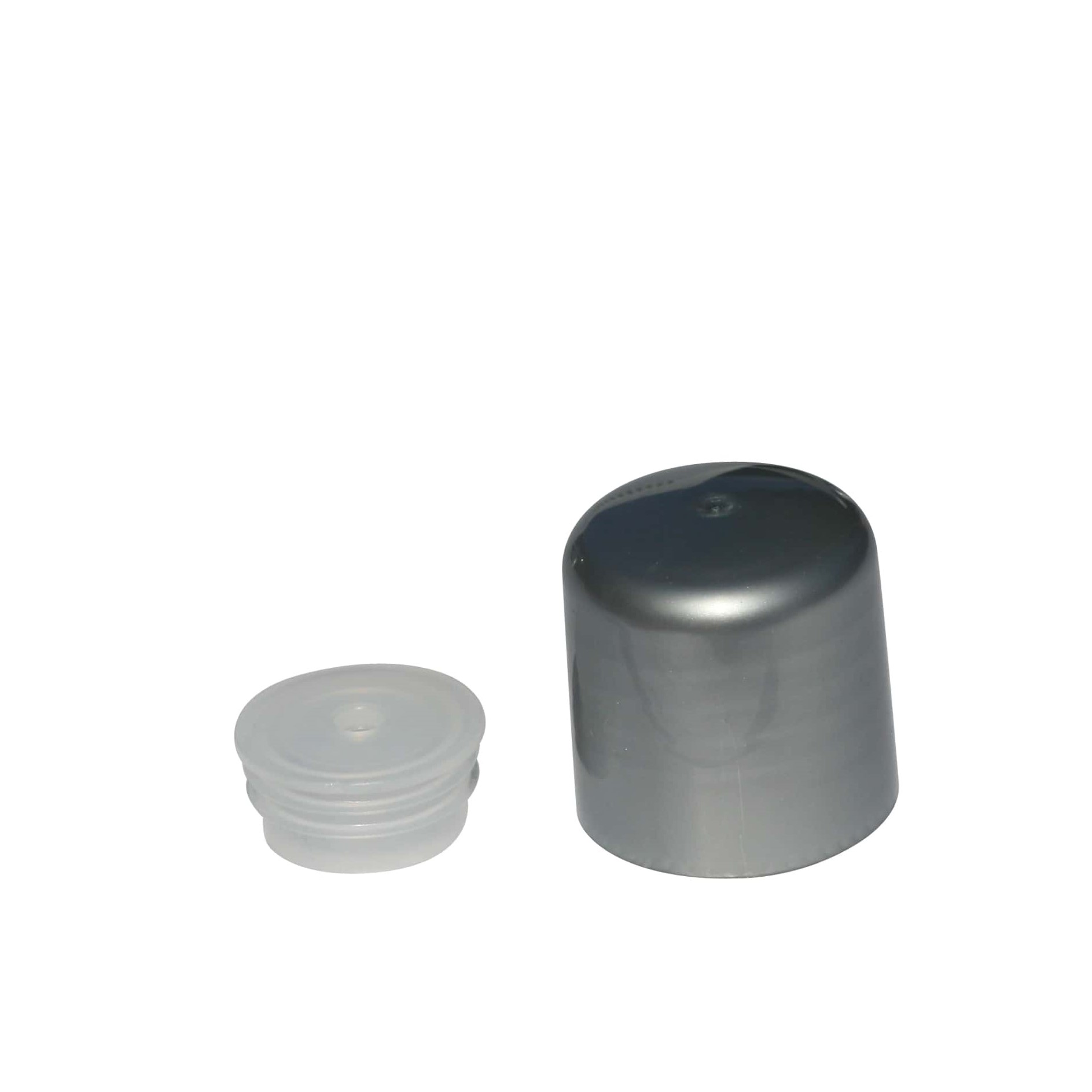 Schraubverschluss mit Spritzeinsatz, PP-Kunststoff, silber, für Mündung: GPI 24/410