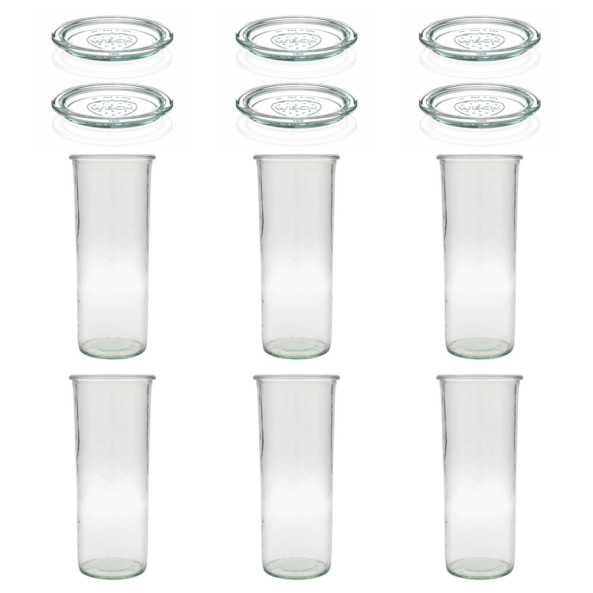 6x 1500ml WECK-Sturzglas mit Glasdeckel RR 100