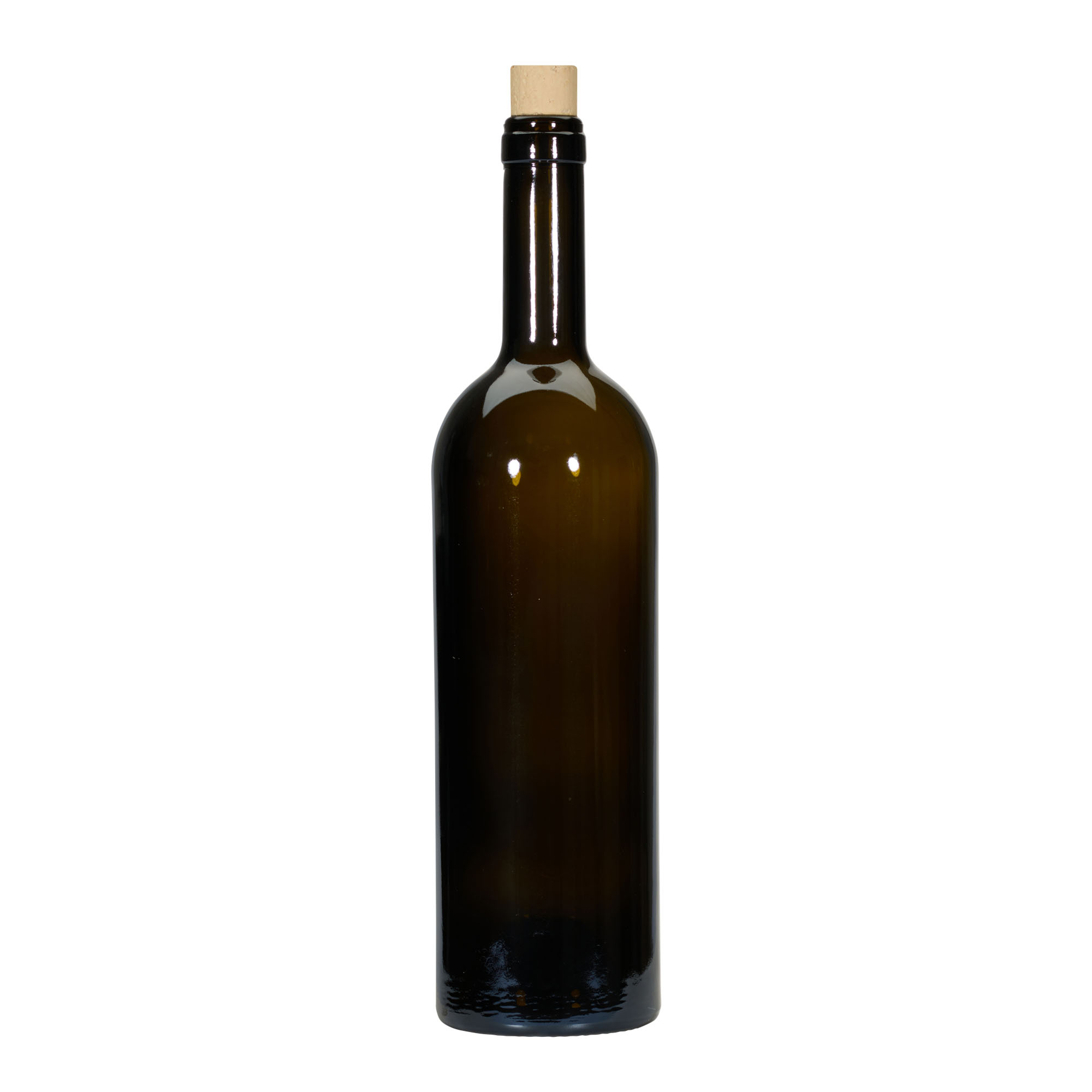 750 ml Weinflasche 'Golia', antikgrün, Mündung: Kork 750 ml Weinflasche 'Golia', antikgrün, Mündung: Kork